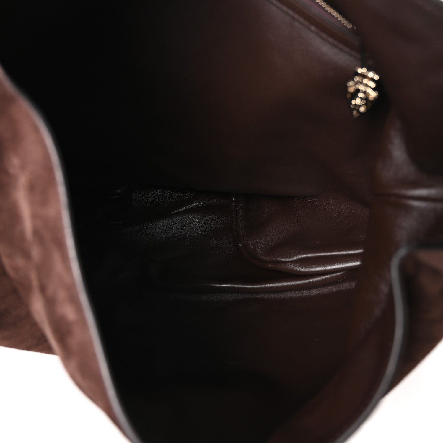 Suede Jackie 1961 Giorno Shoulder Bag Dark Brown