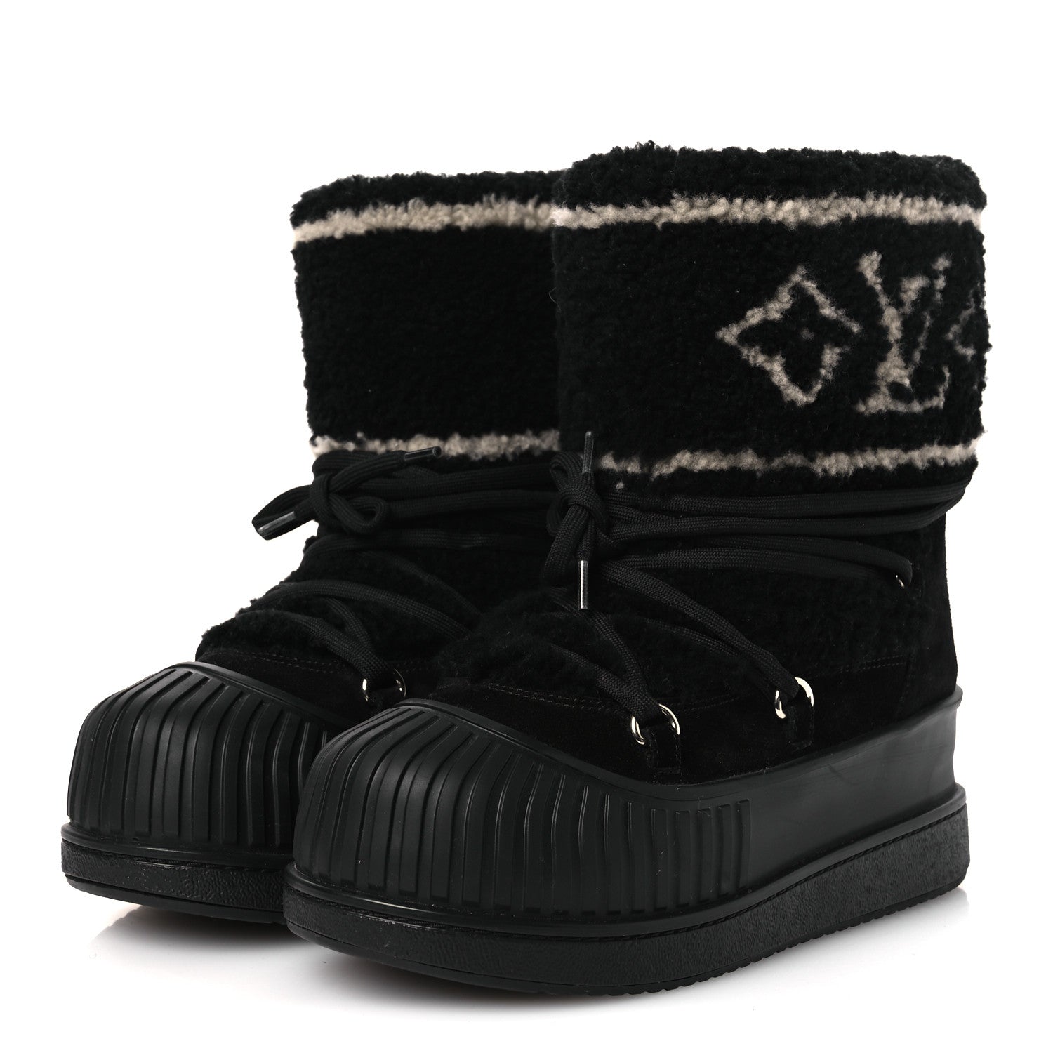 Suede Shearling Polar Flat Half Boots 40 Black