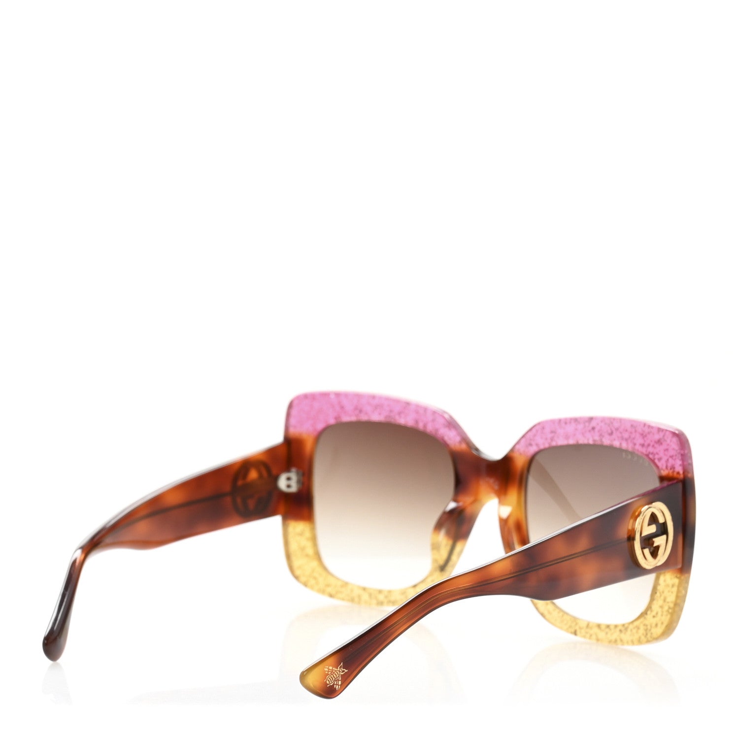 Square Frame GG0083S Sunglasses Glitter Pink Multi