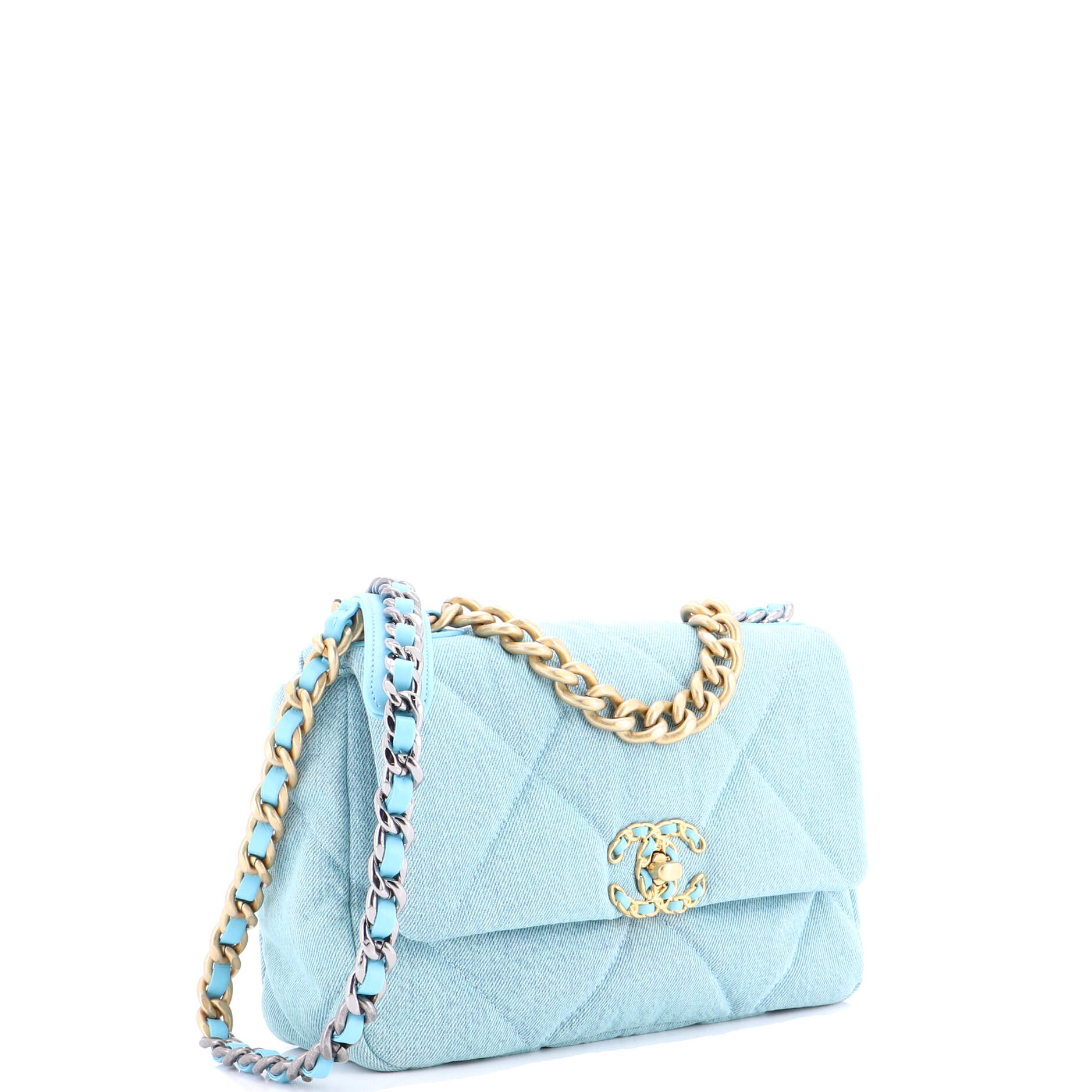 19 Flap Bag Quilted Canvas Medium