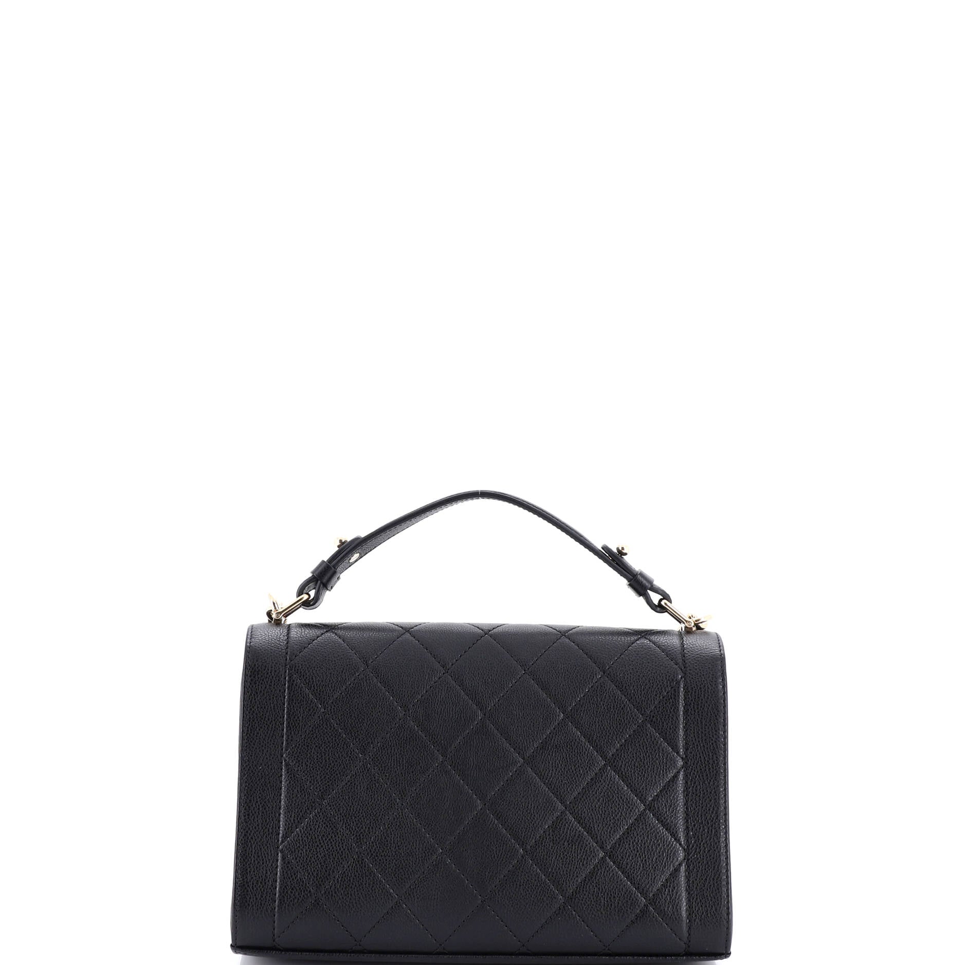 Label Click Flap Bag Quilted Calfskin Medium