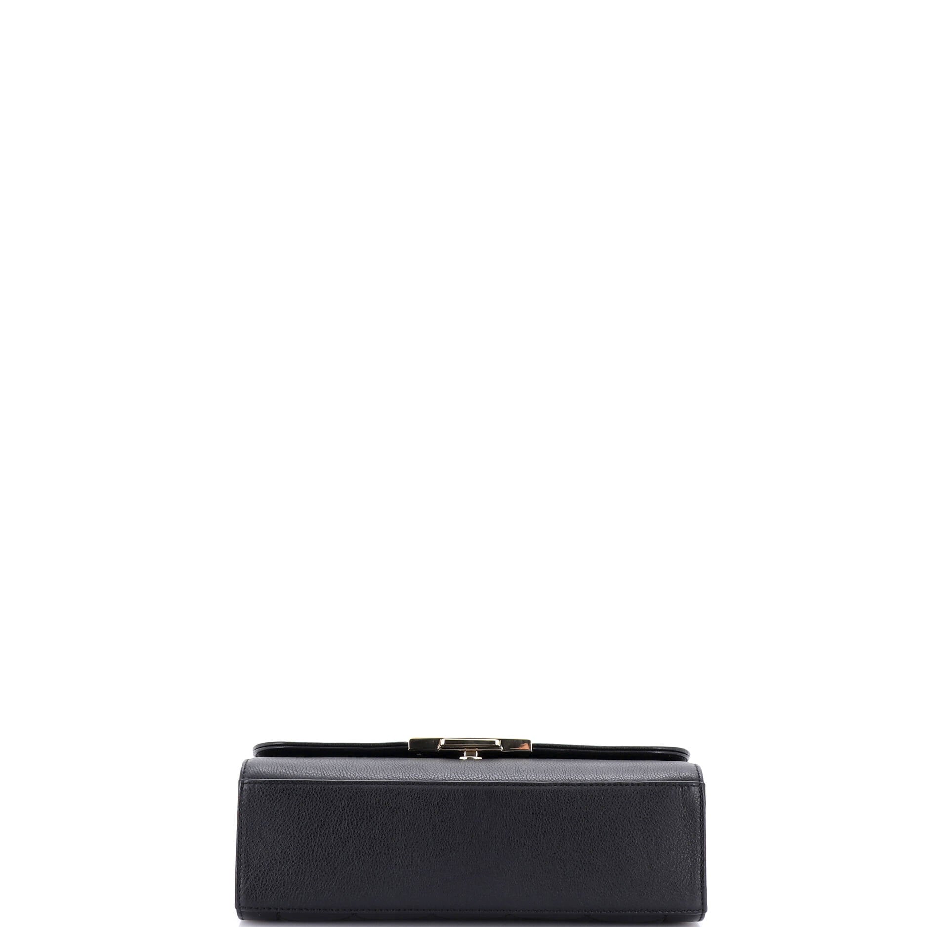 Label Click Flap Bag Quilted Calfskin Medium