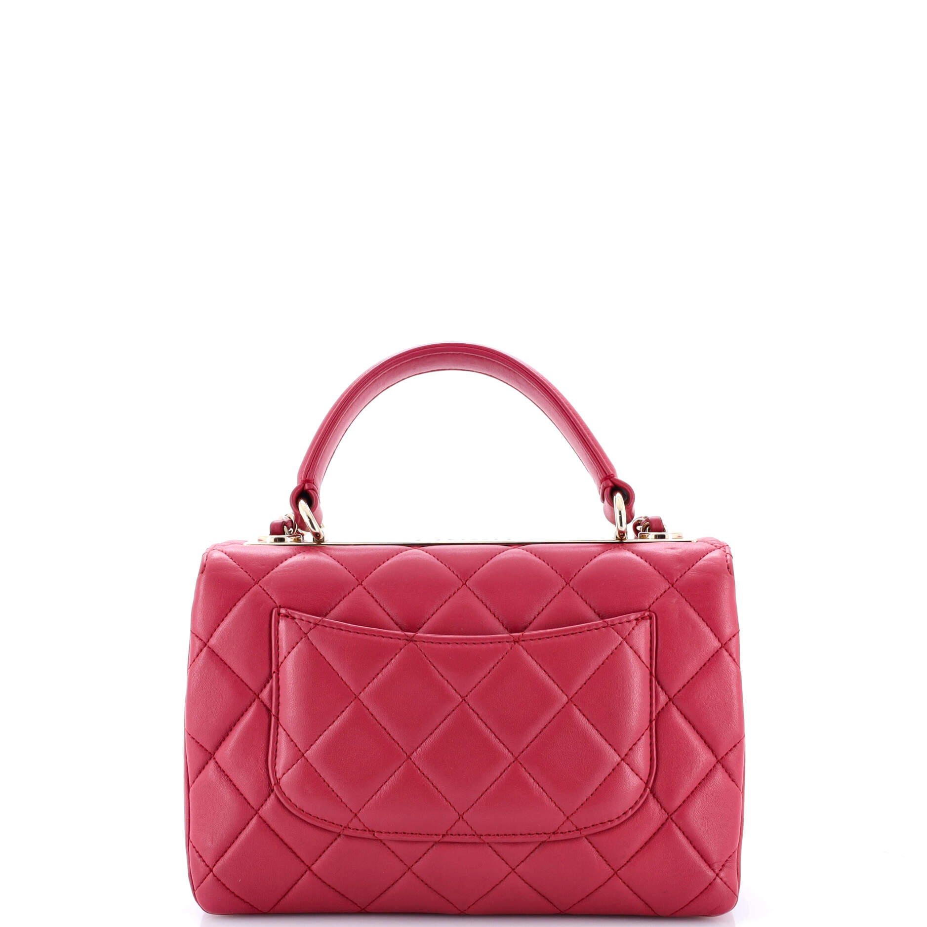 Trendy CC Top Handle Bag Quilted Lambskin Small