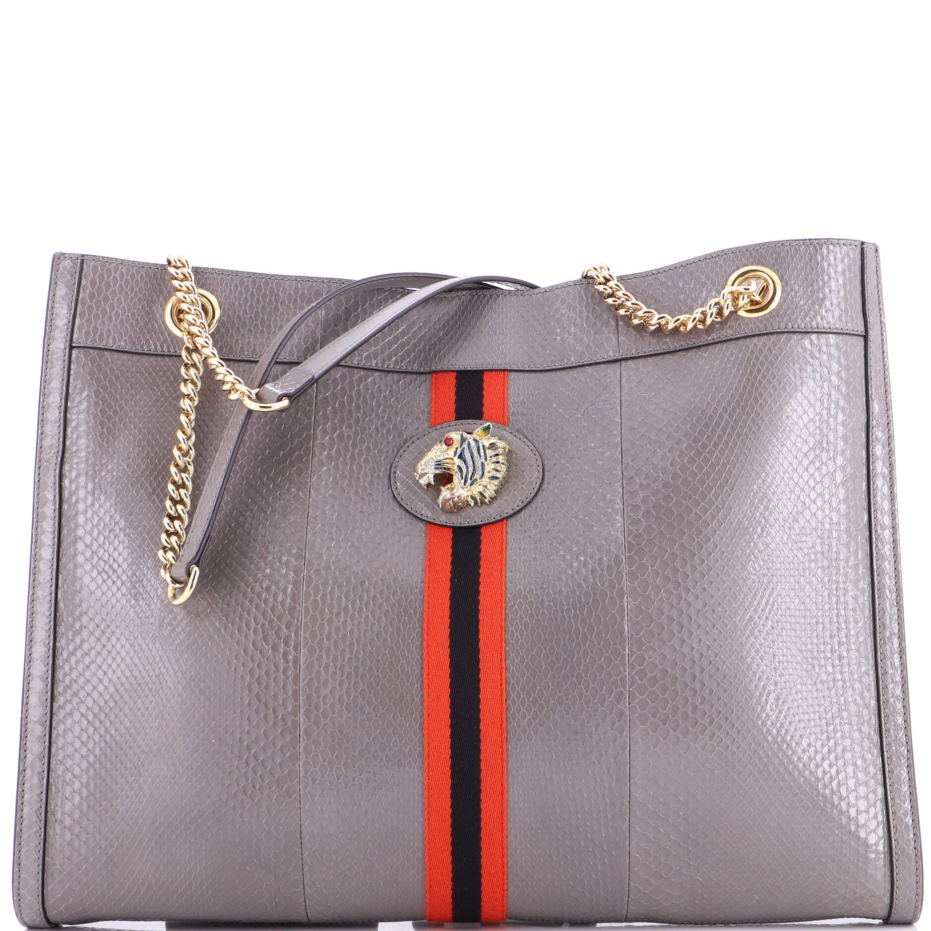 Rajah Chain Tote Snakeskin Large
