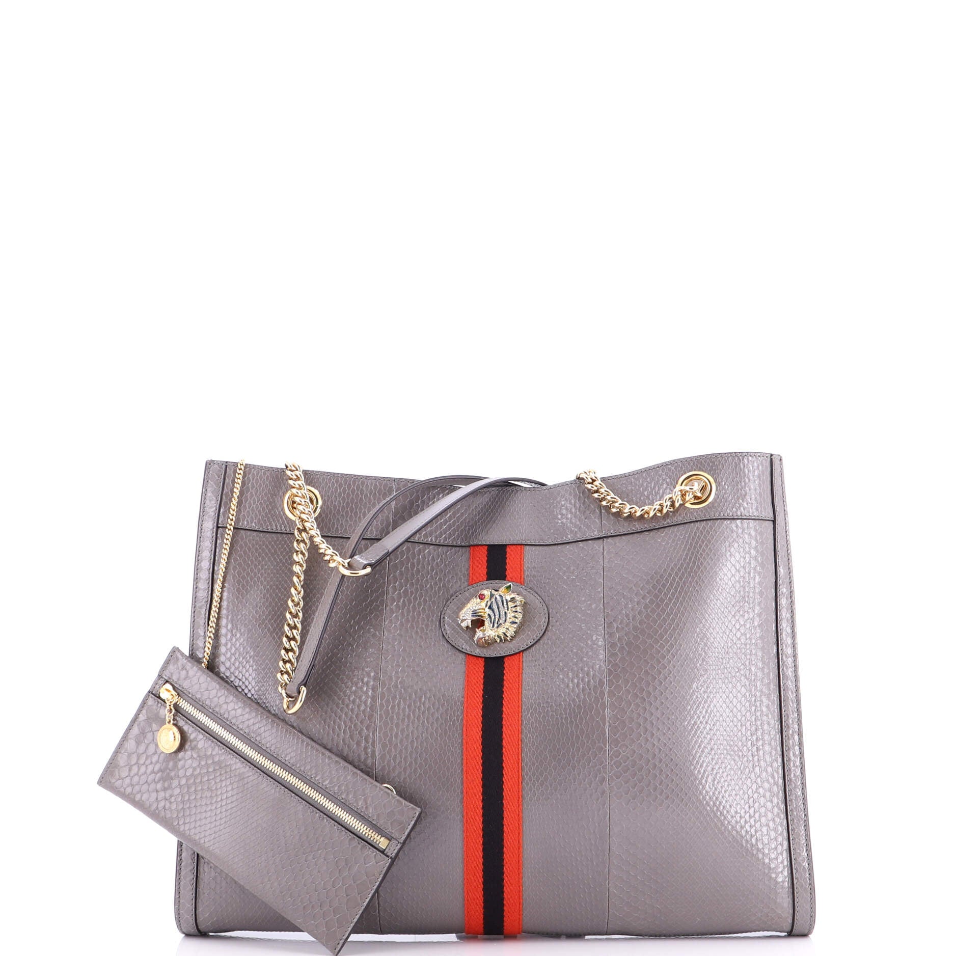 Rajah Chain Tote Snakeskin Large