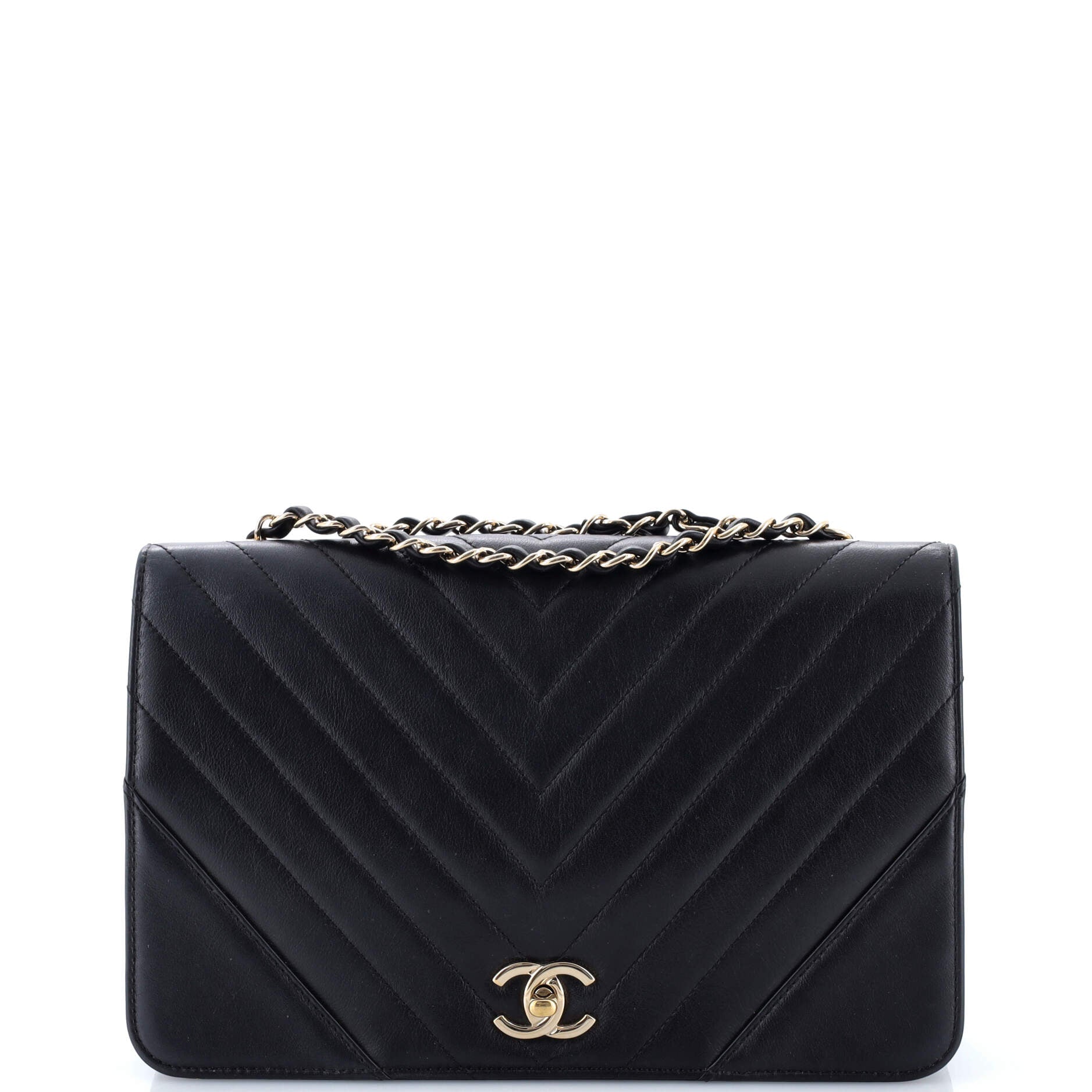 Statement Flap Bag Chevron Calfskin Medium