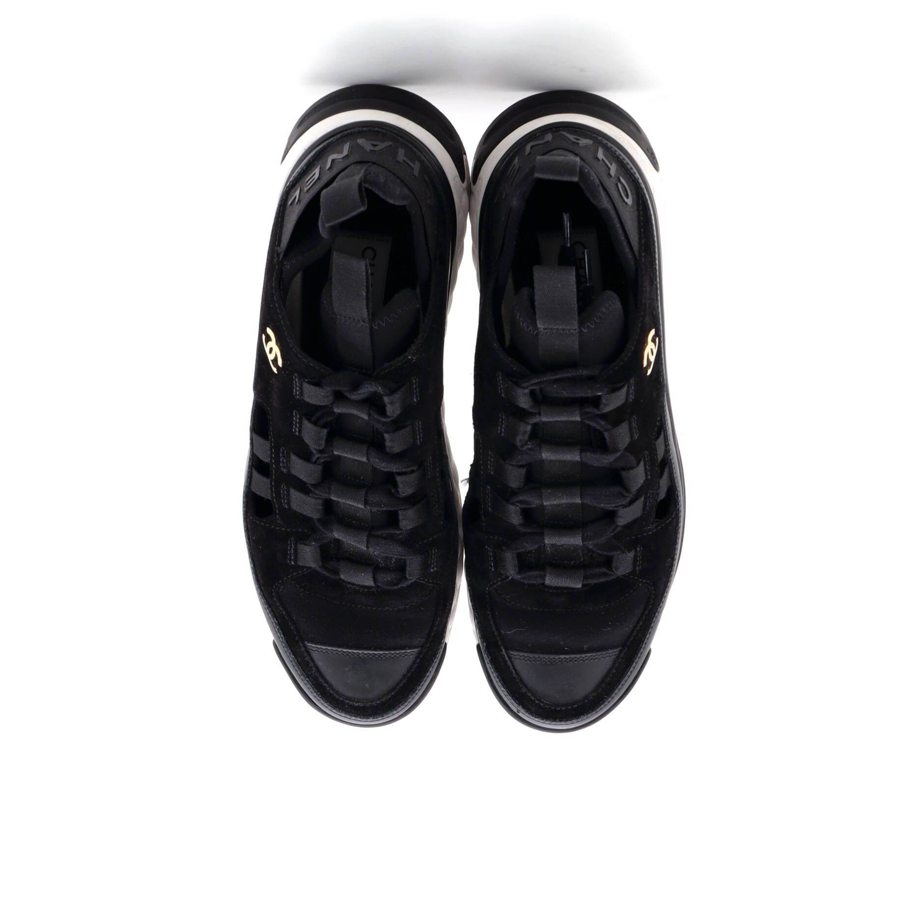 Women's CC Cap Toe Logo Sneakers Suede and Mixed Fibers