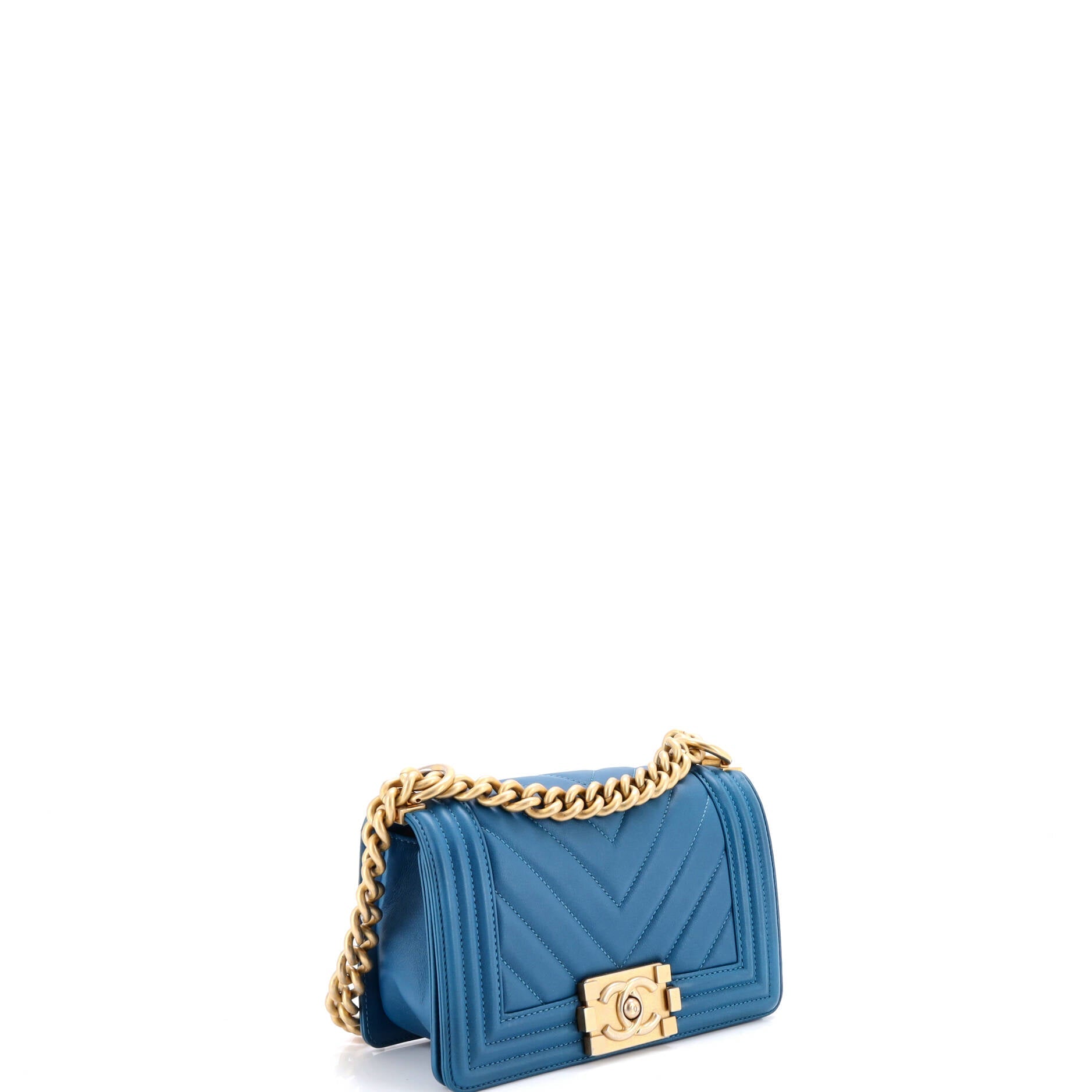 Boy Flap Bag Chevron Calfskin Small