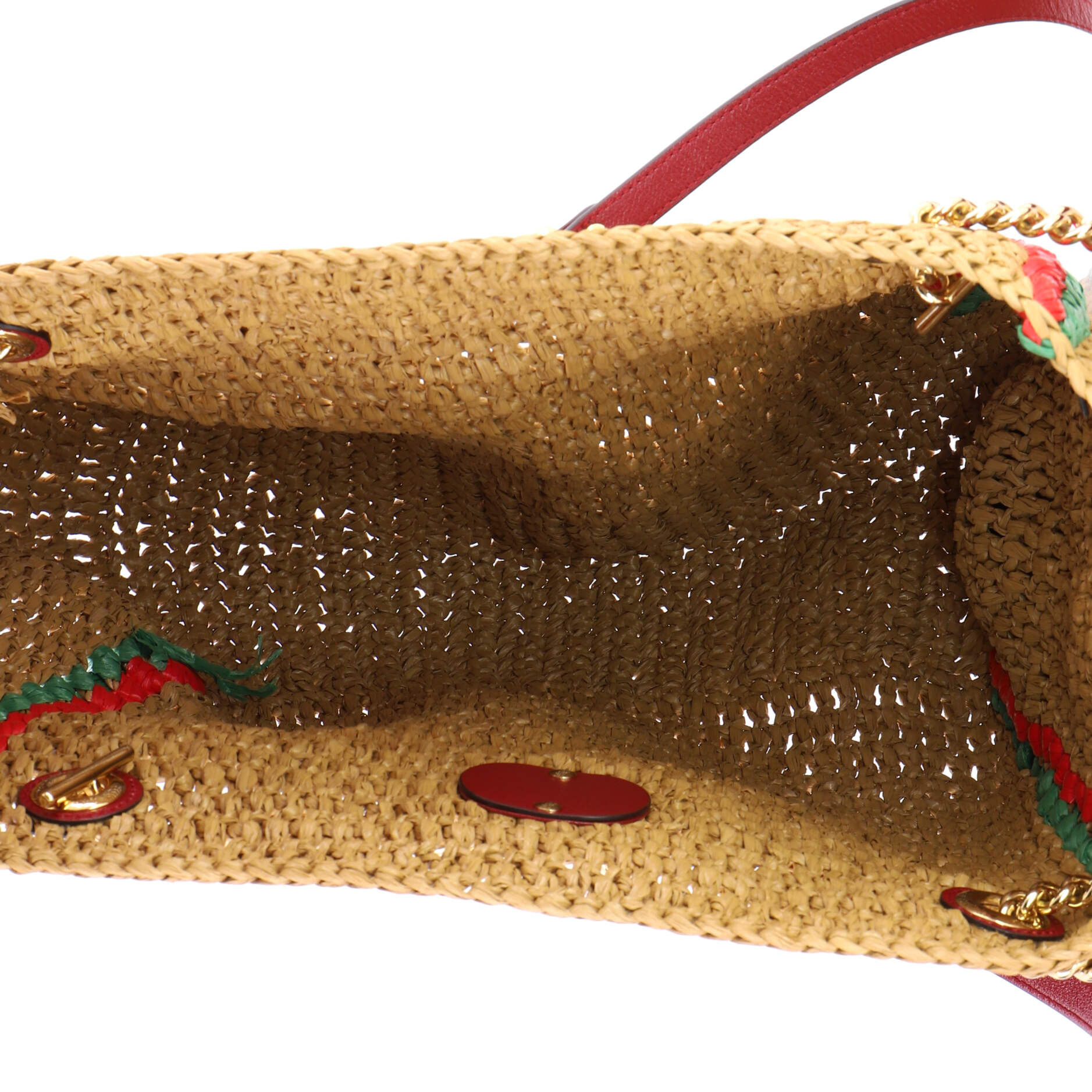 GG Marmont Chain Tote Raffia Large