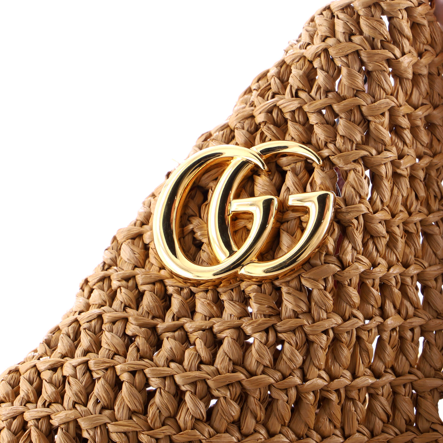 GG Marmont Chain Tote Raffia Large