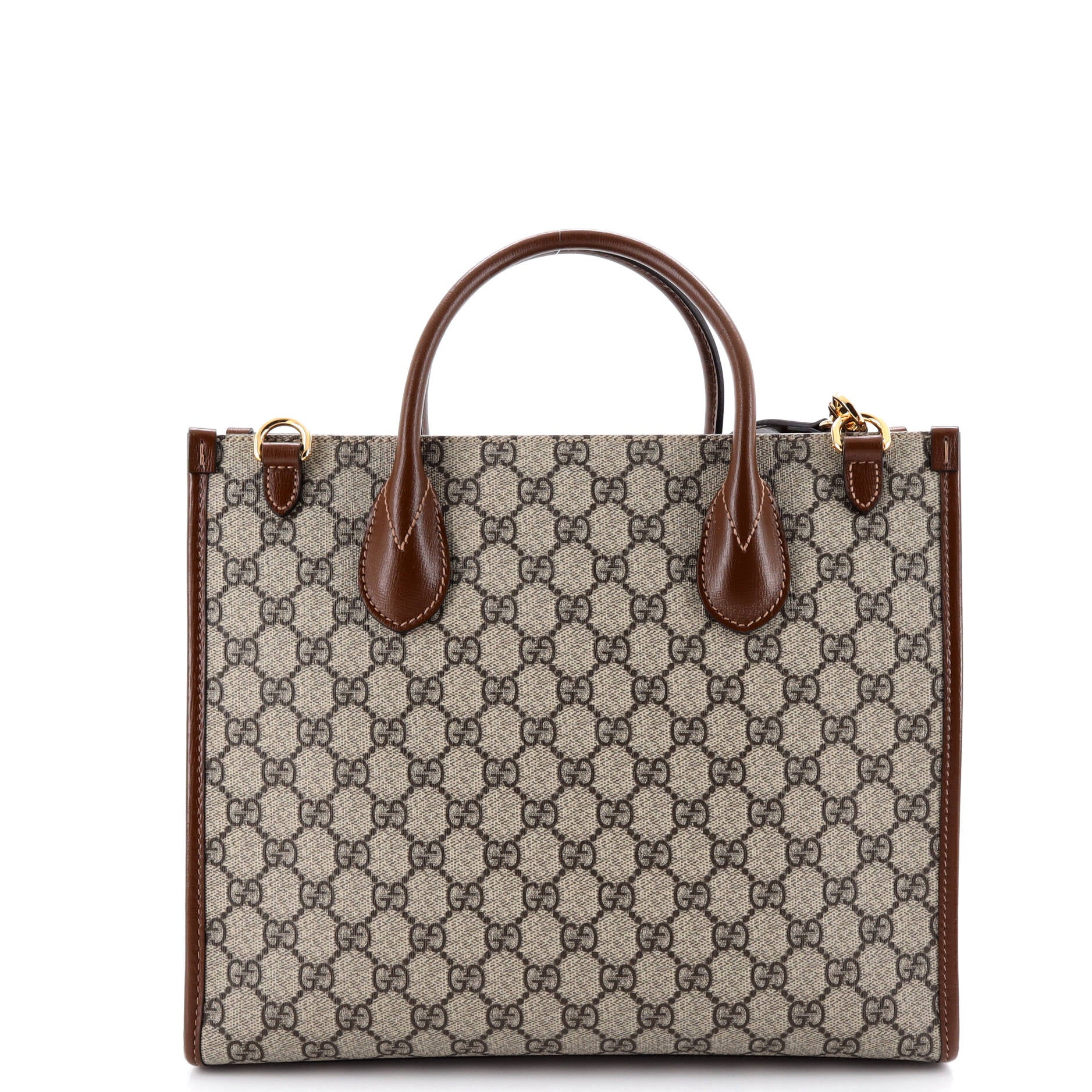 Structured Top Handle Open Tote GG Coated Canvas Small