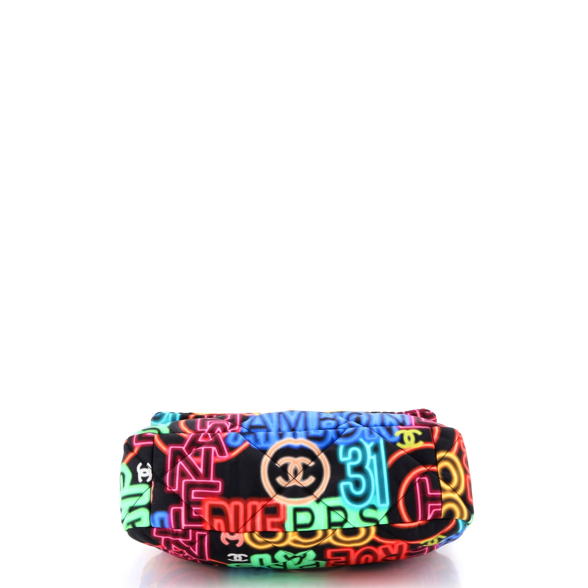 19 Flap Bag Quilted Graffiti Print Fabric Medium