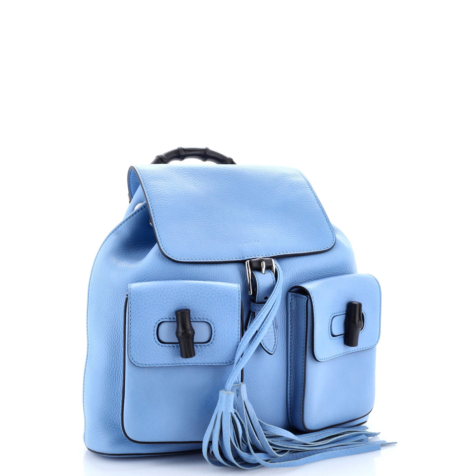 Bamboo Tassel Backpack Leather Medium