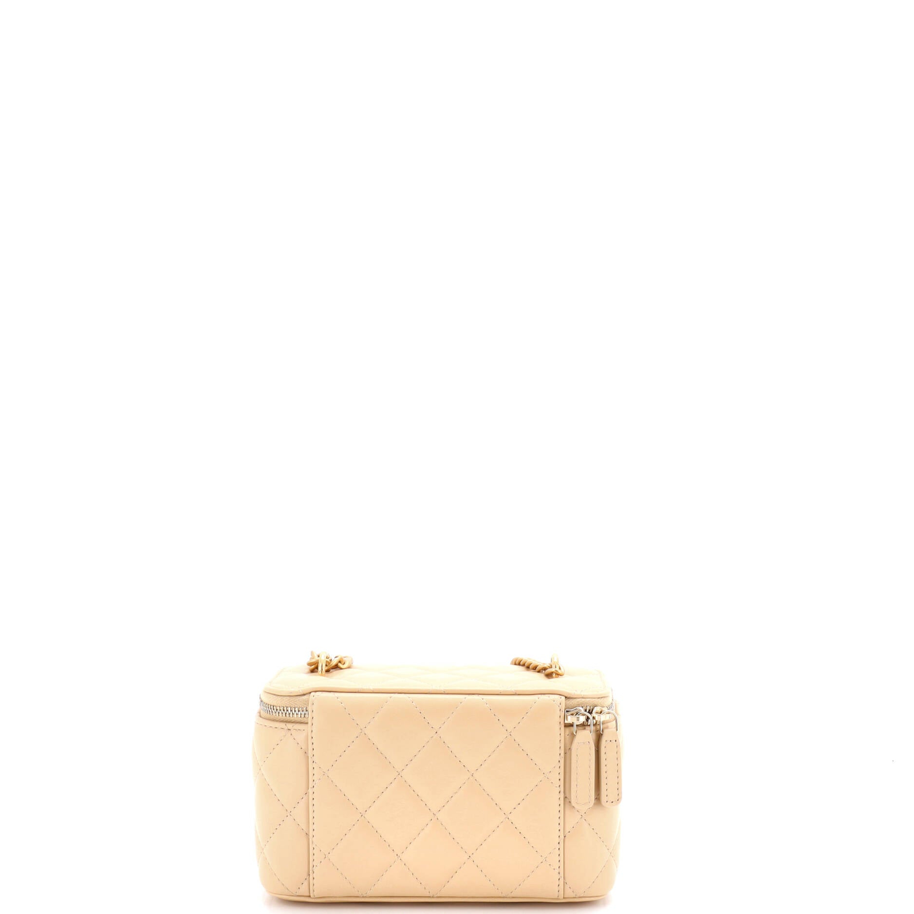 All Slide Long Vanity Case with Chain Quilted Lambskin Small