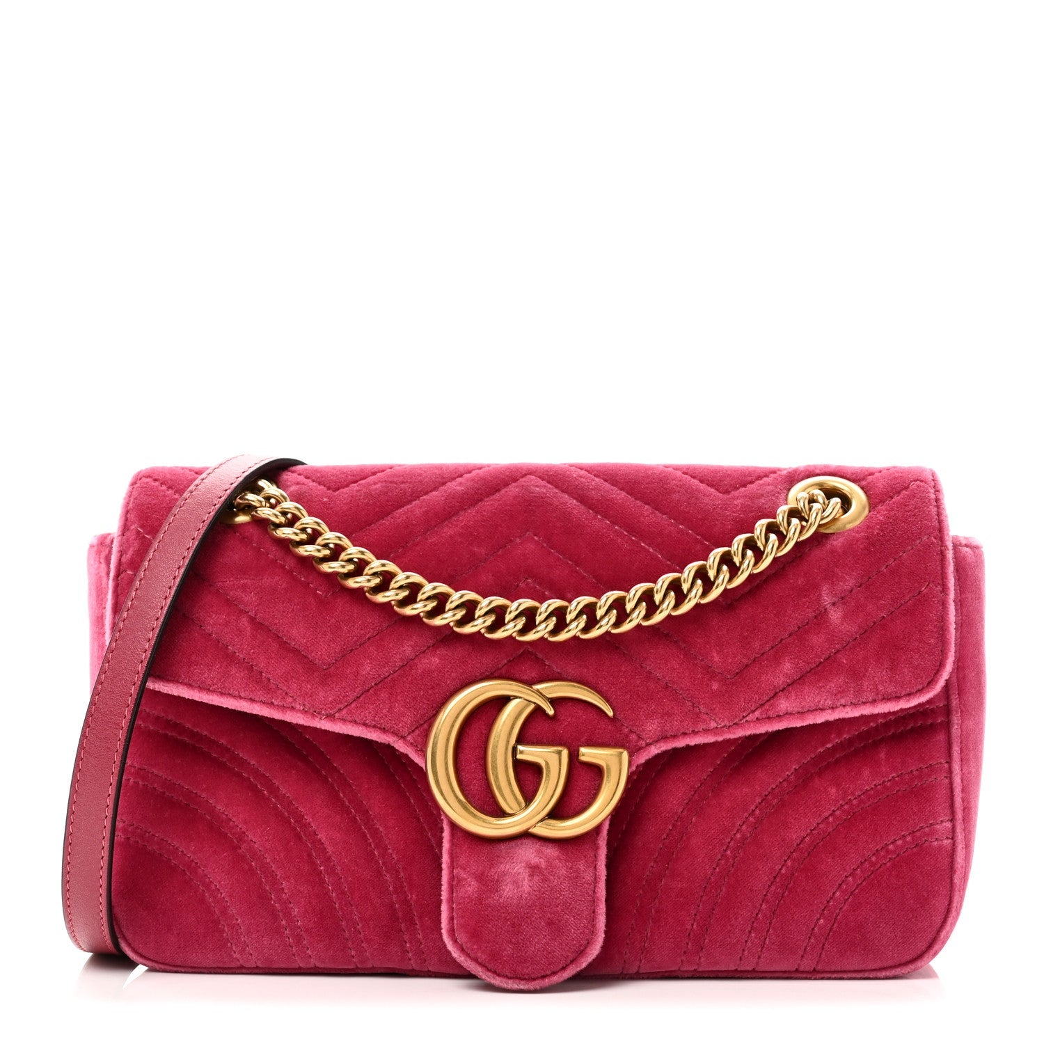 Velvet Matelasse Small GG Marmont Shoulder Bag Light Raspberry Rose