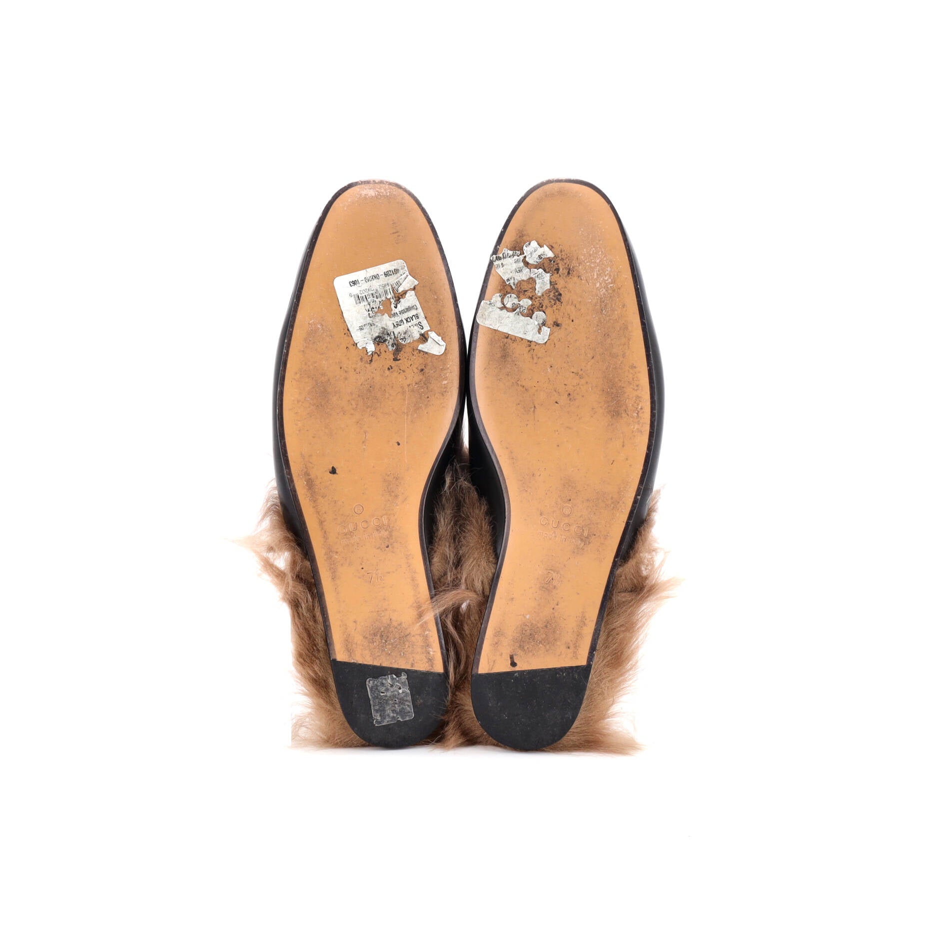 Men's Princetown Mules Embroidered Leather with Fur