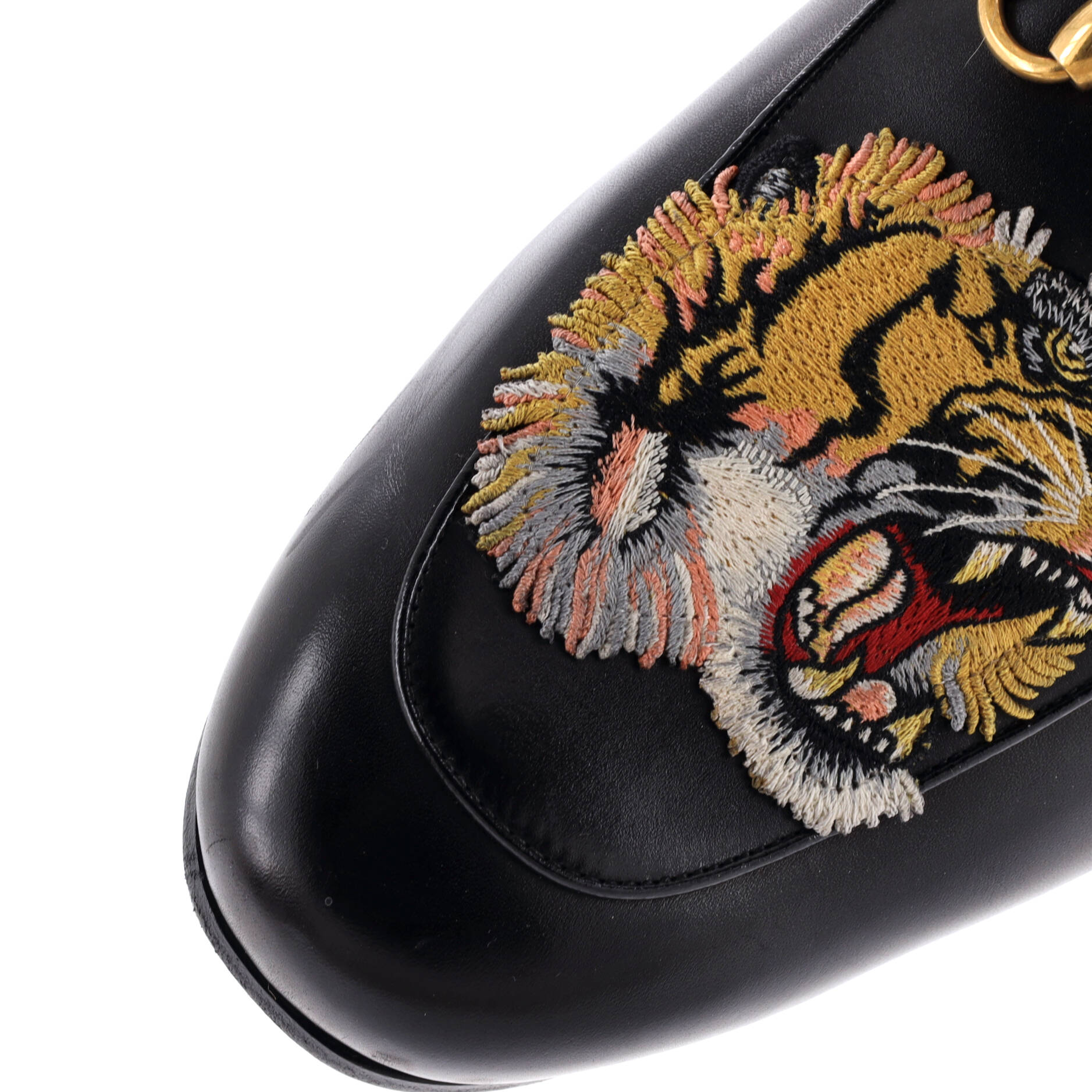 Men's Princetown Mules Embroidered Leather with Fur