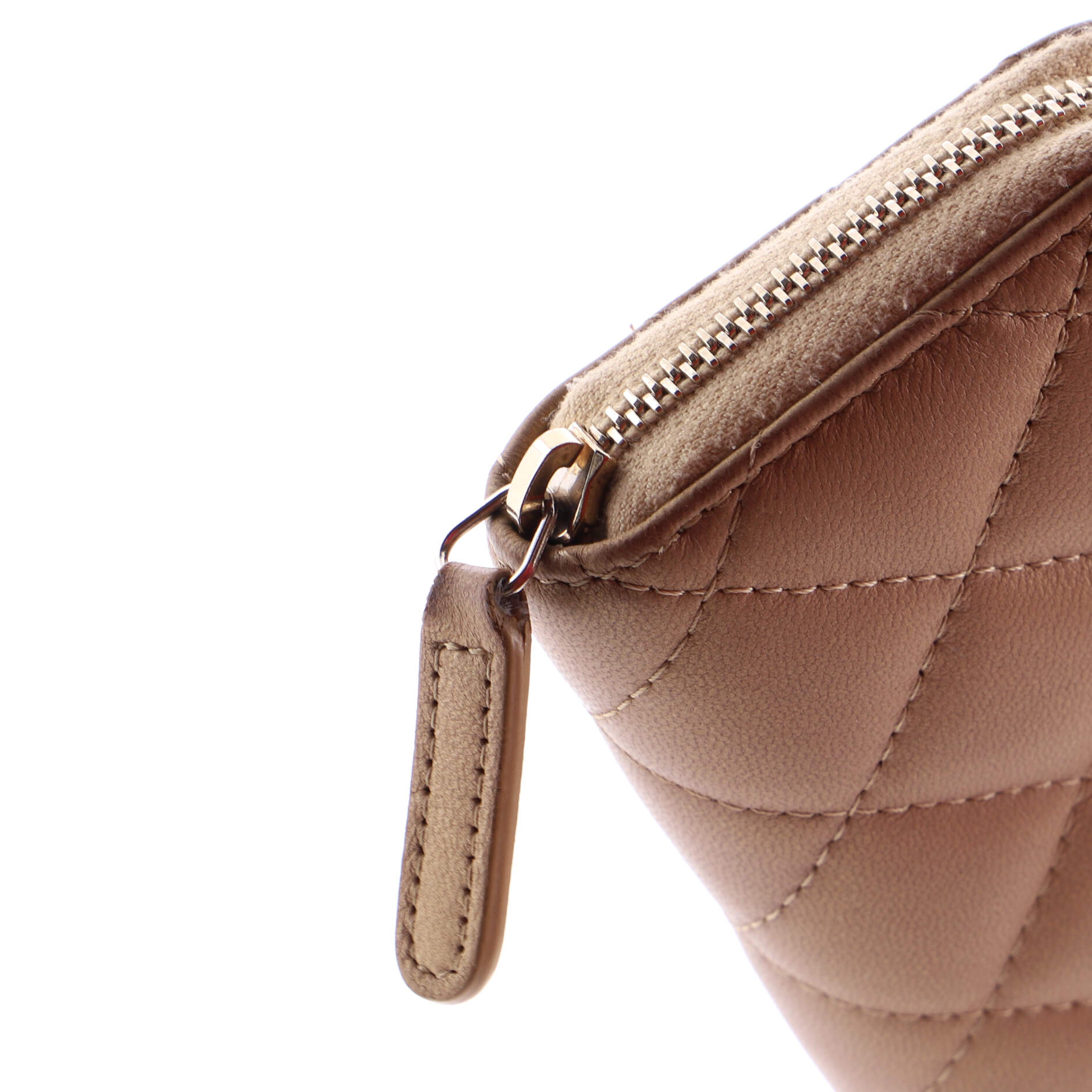 CC Zip Card Holder Quilted Lambskin