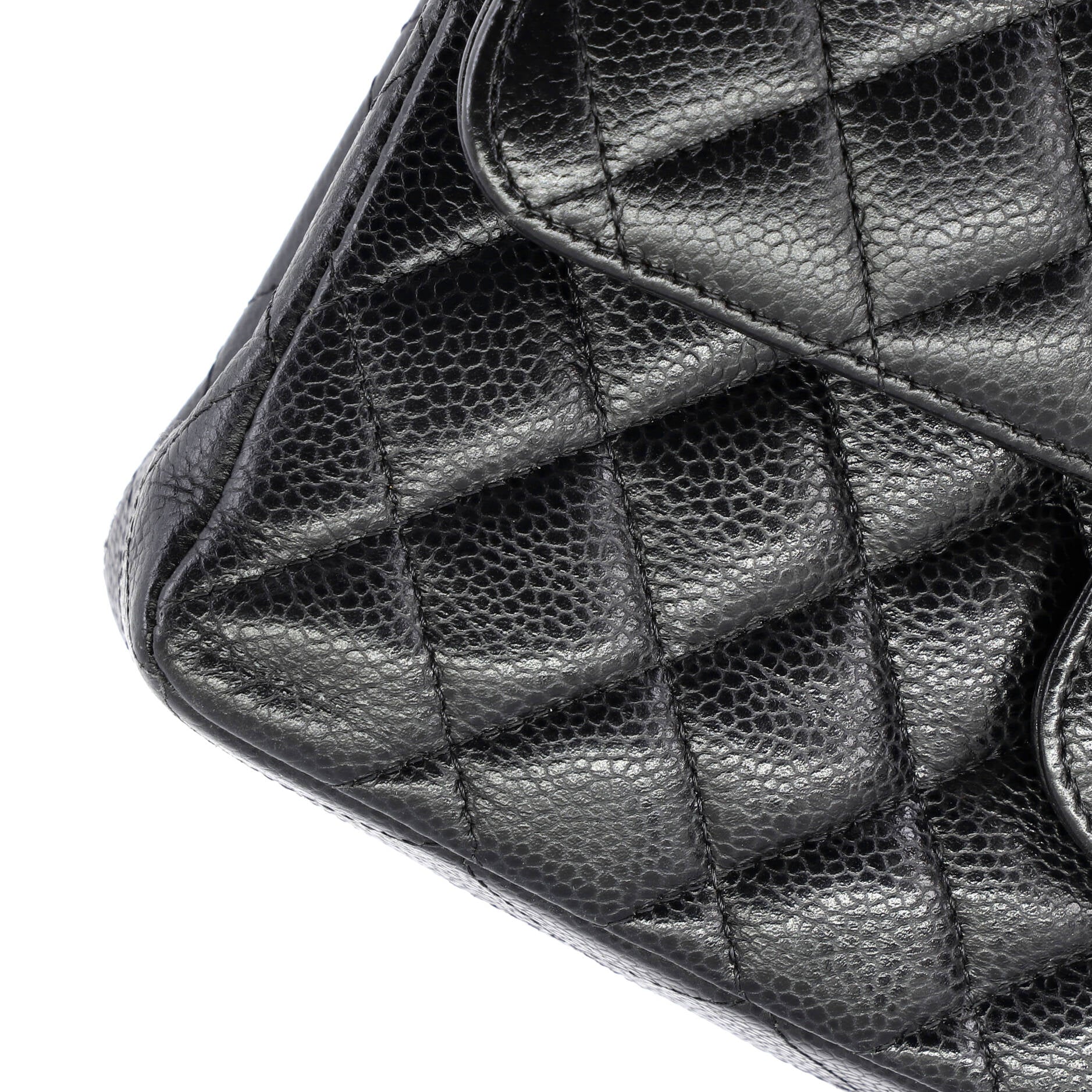 Classic Double Flap Bag Quilted Caviar Small