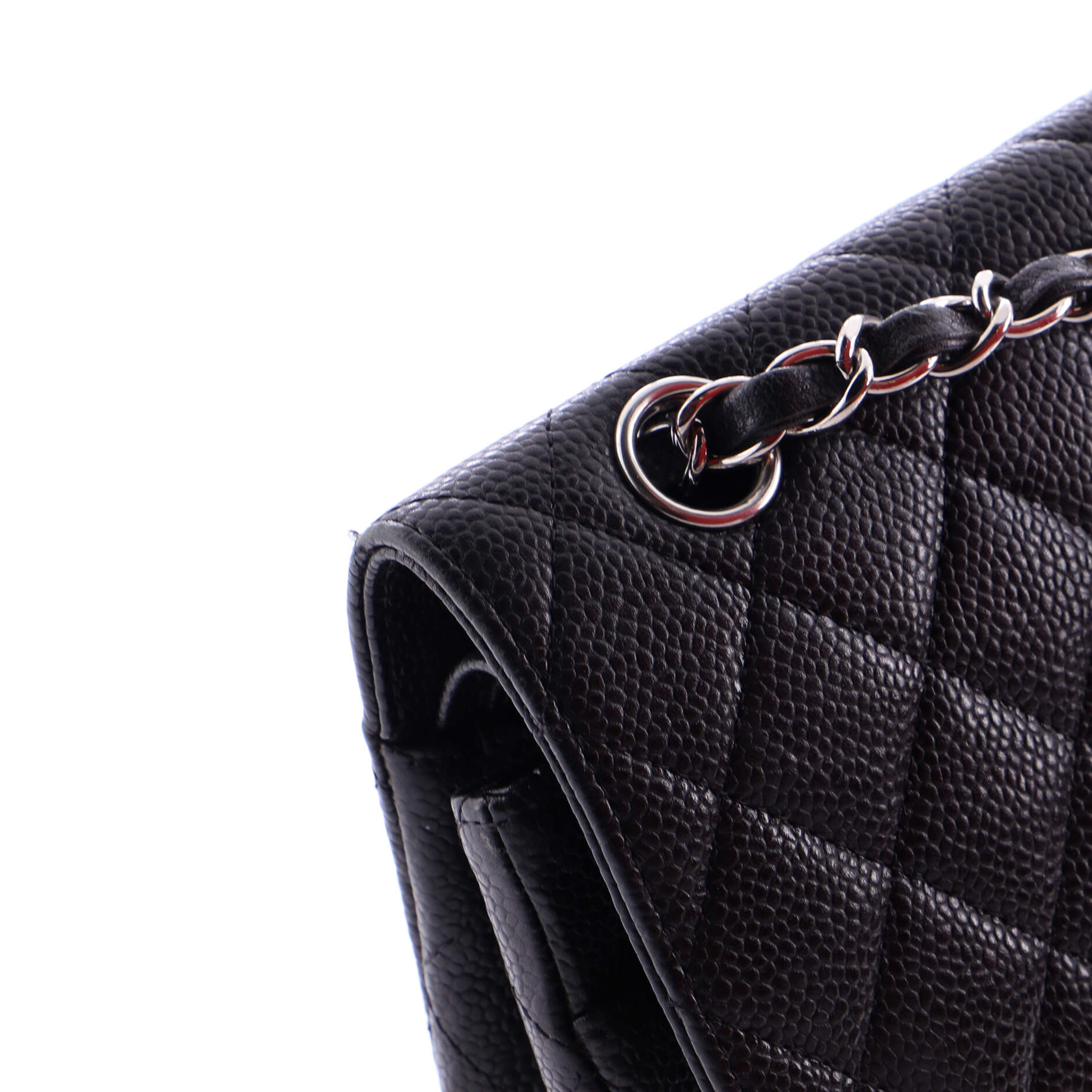 Vintage Classic Double Flap Bag Quilted Caviar Medium
