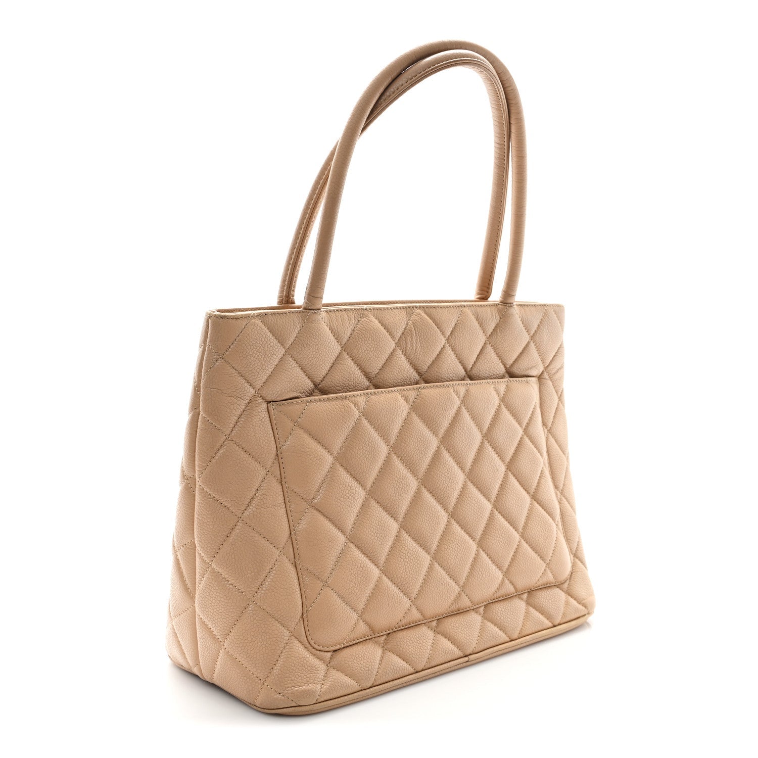 Caviar Quilted Medallion Tote Beige