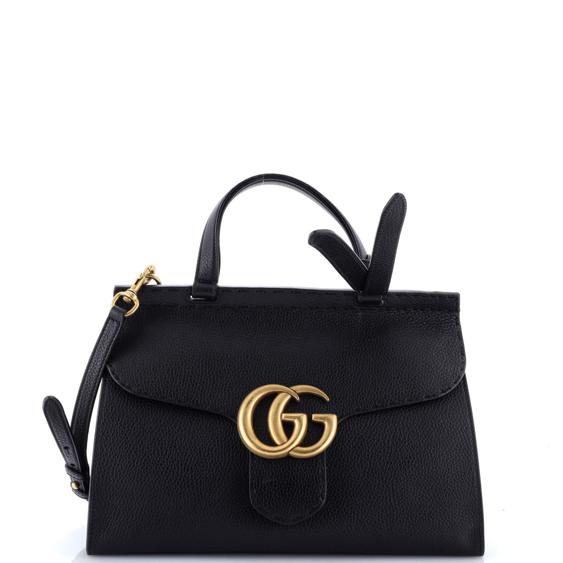GG Marmont Top Handle Bag Leather Small