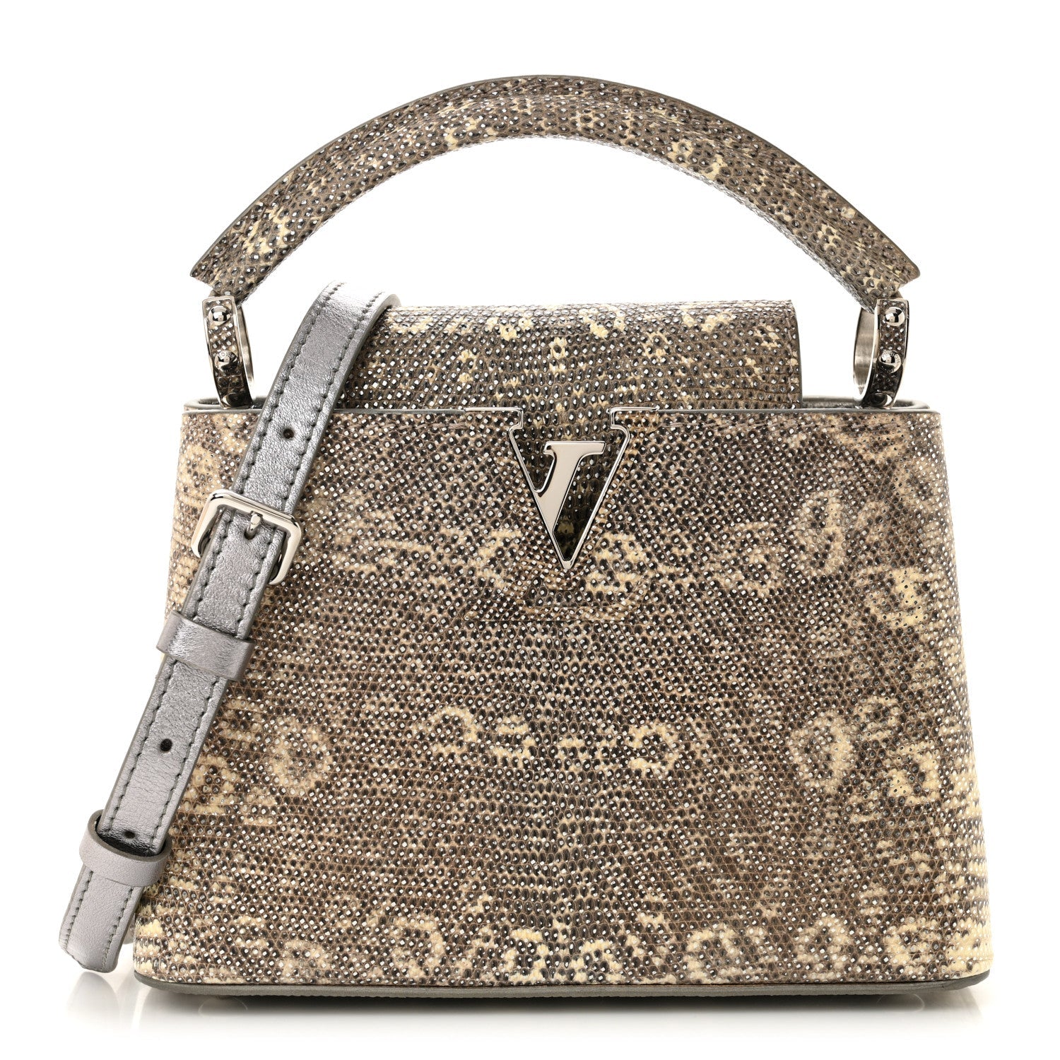 Lizard Mini Capucines Argento