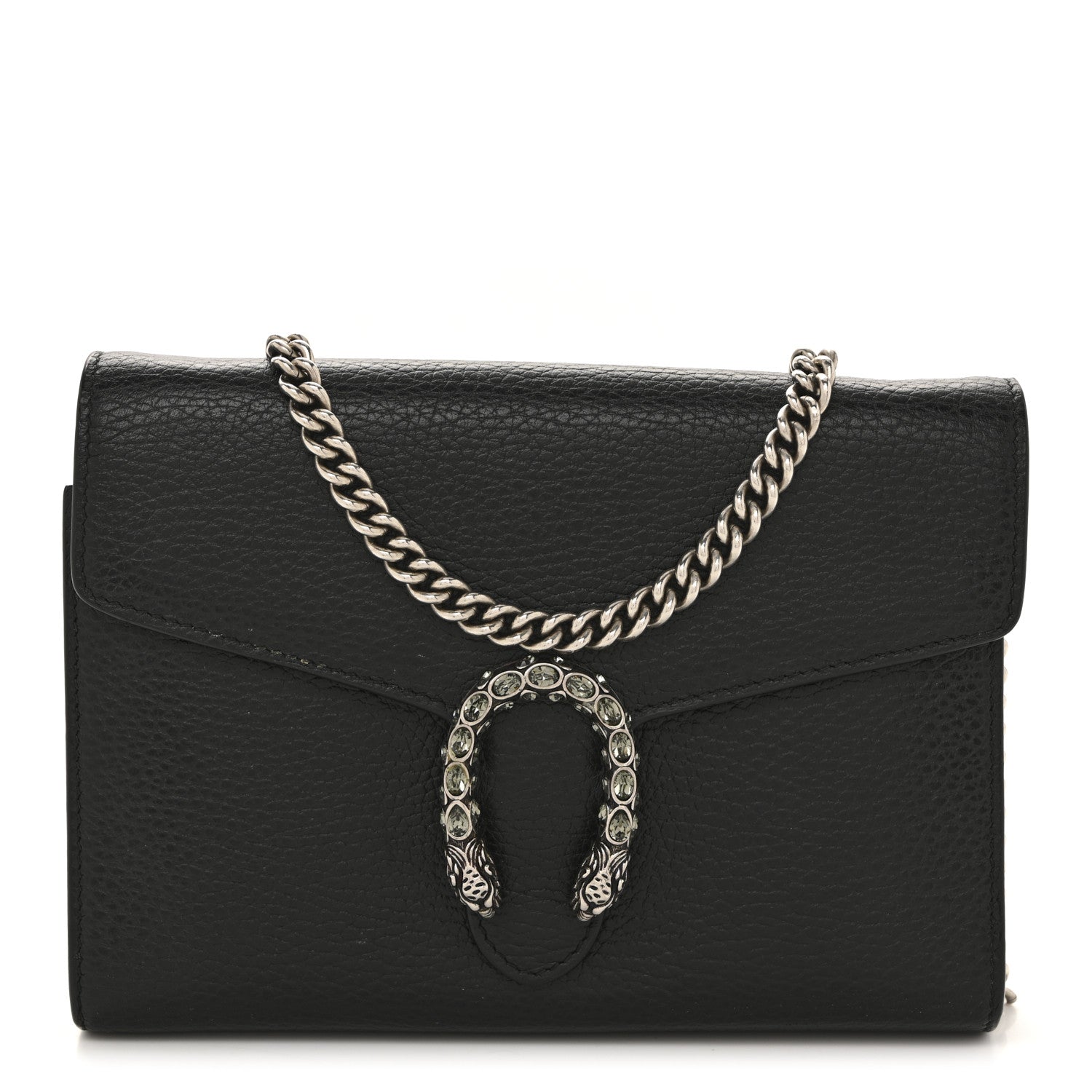 Calfskin Mini Dionysus Chain Wallet Black