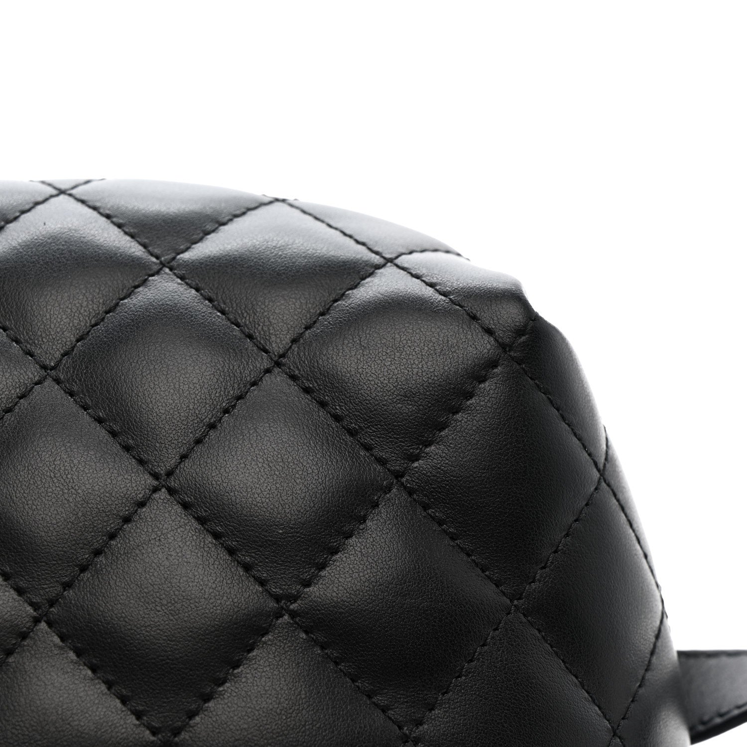 Lambskin Quilted Waist Belt Bag Black