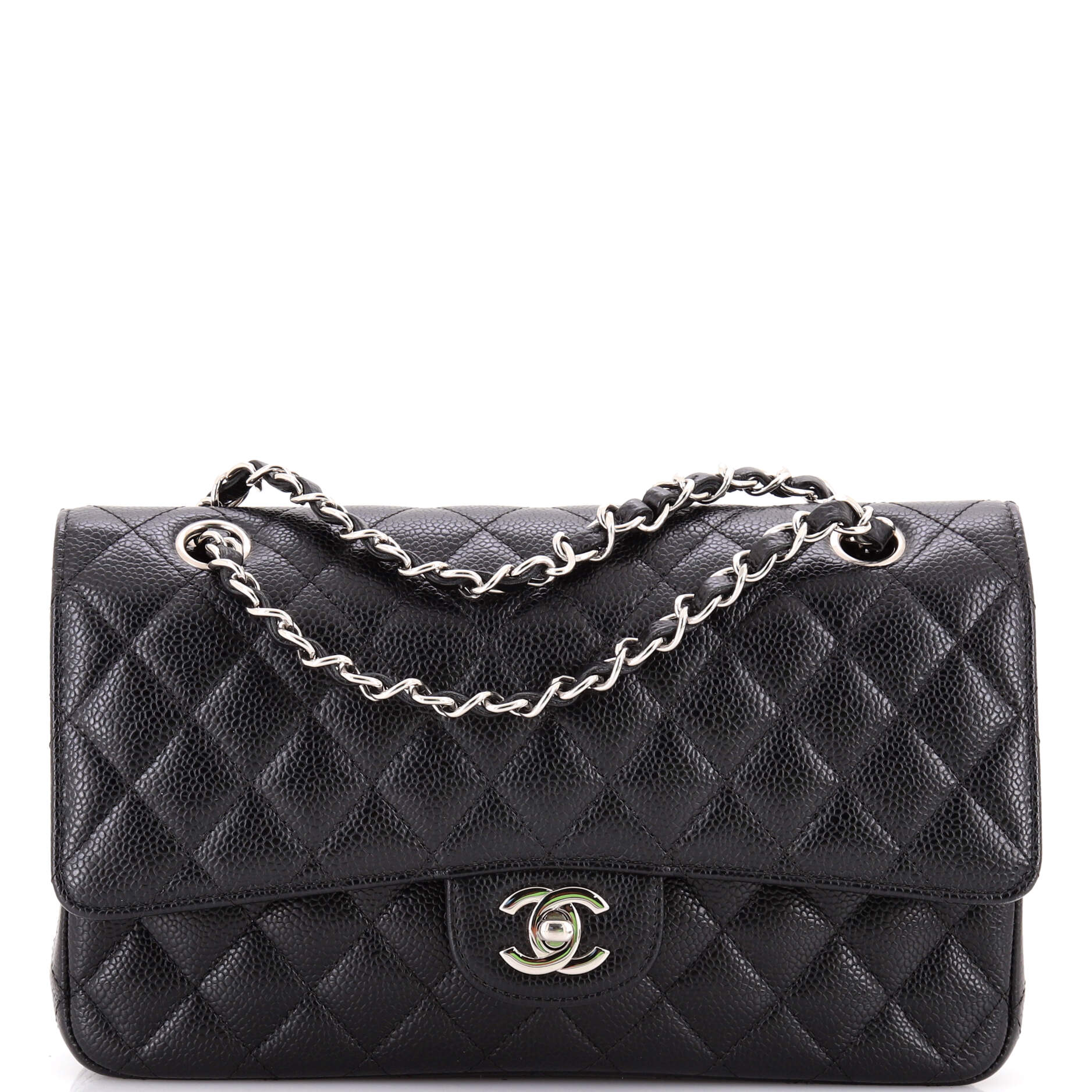 Classic Double Flap Bag Quilted Caviar Medium