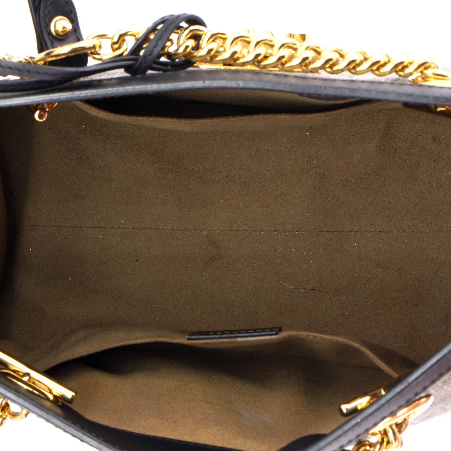 Padlock Chain Tote GG Coated Canvas with Leather Small