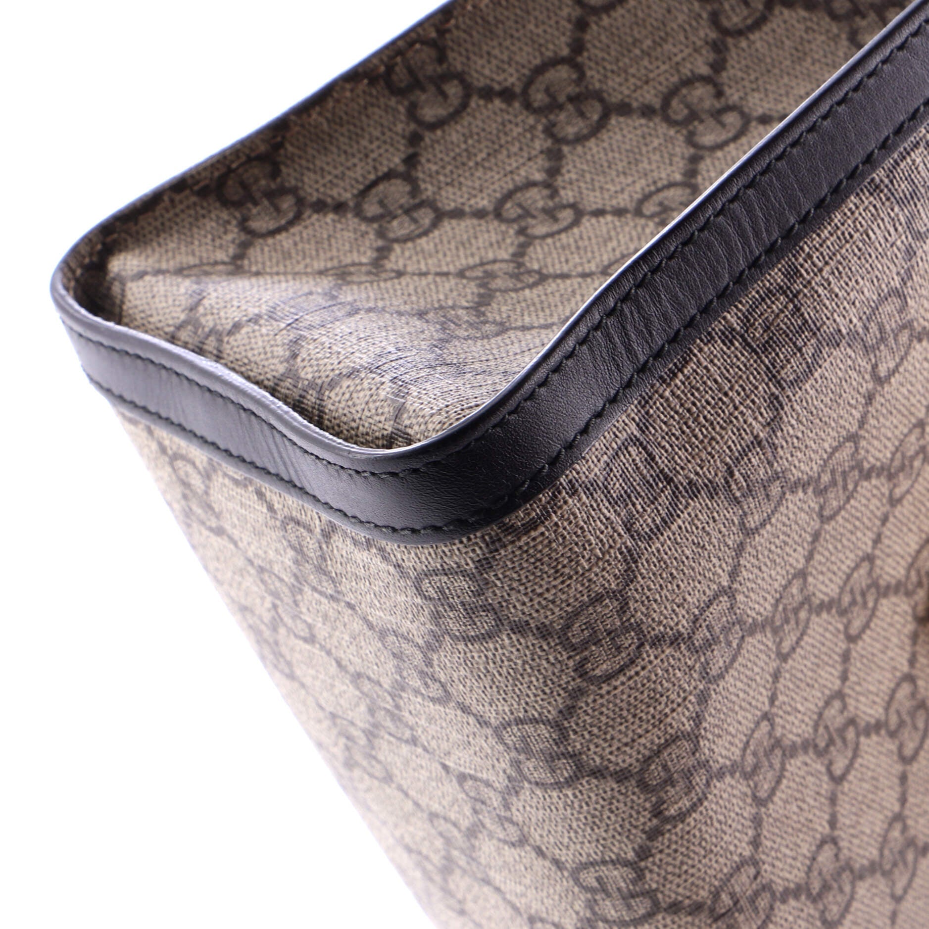 Padlock Chain Tote GG Coated Canvas with Leather Small