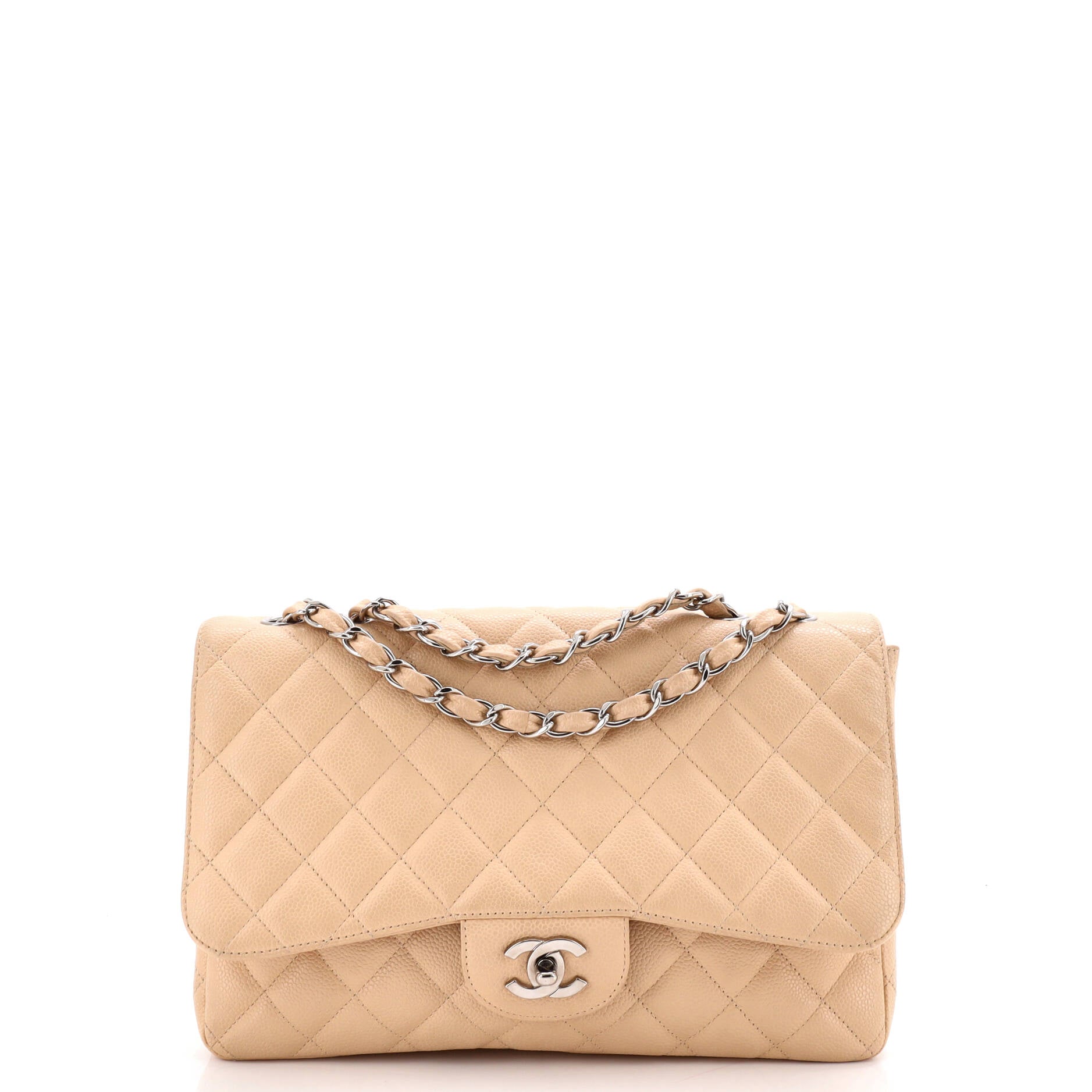Classic Single Flap Bag Quilted Caviar Jumbo