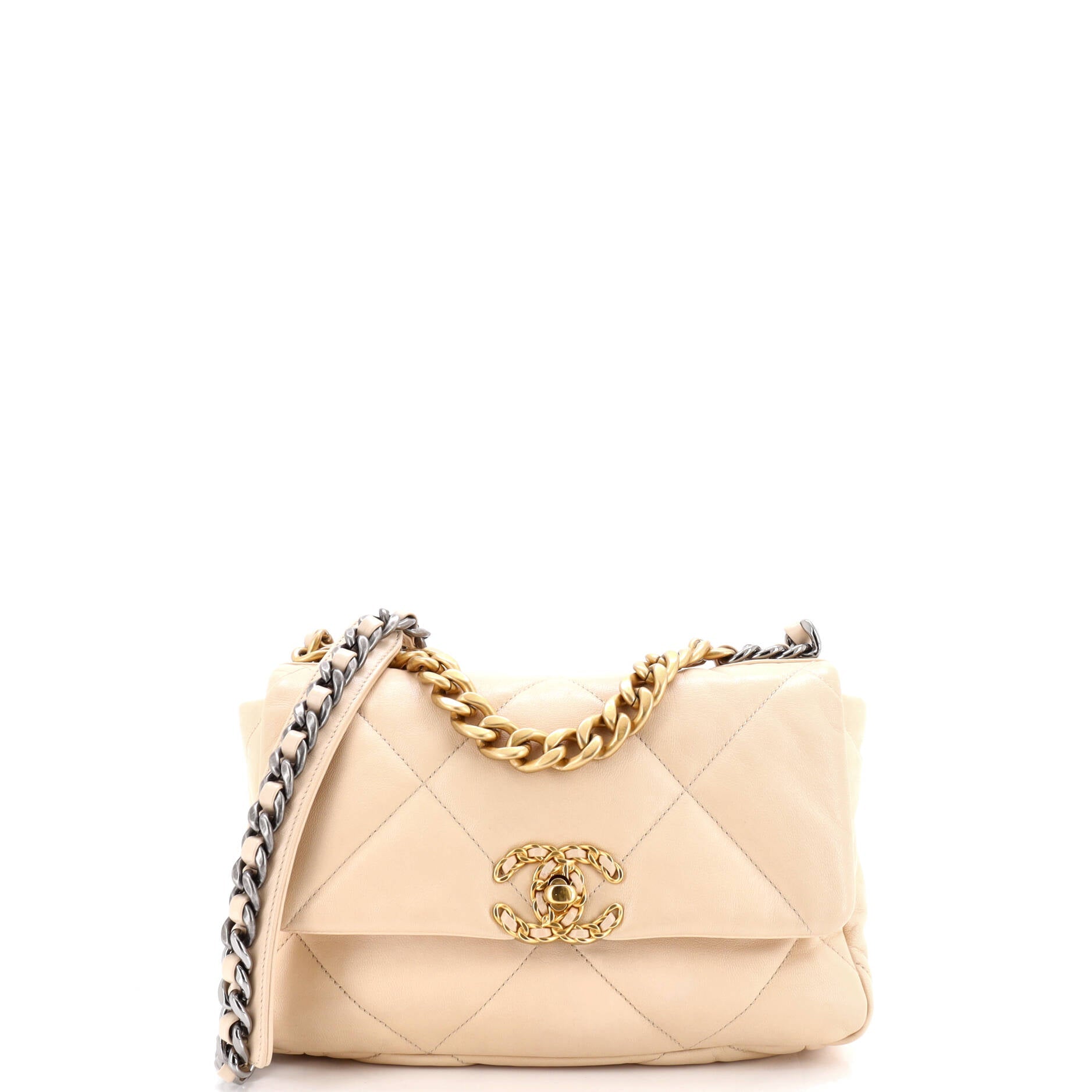 19 Flap Bag Quilted Leather Medium