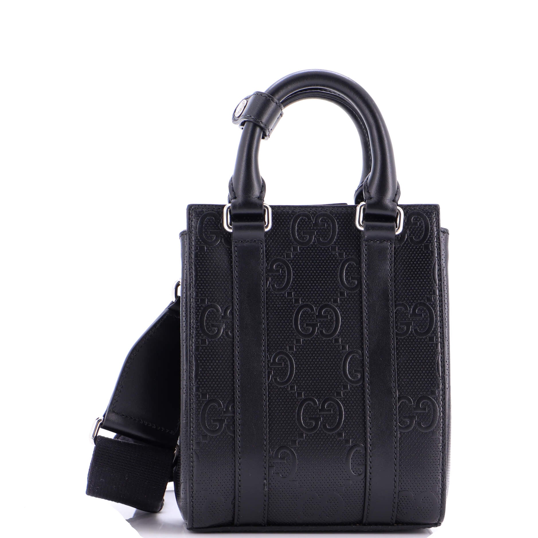 Vertical Tote GG Embossed Perforated Leather Mini