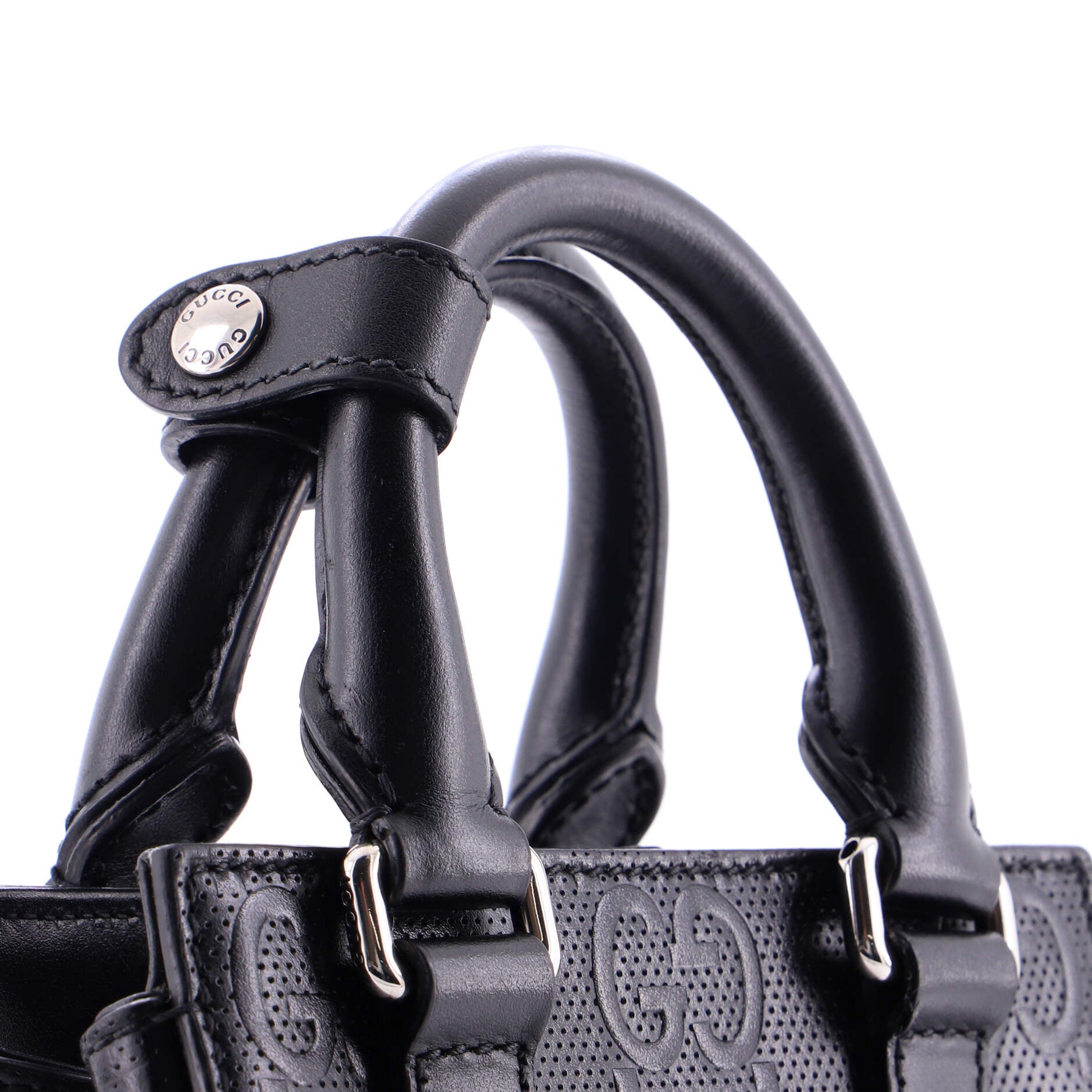 Vertical Tote GG Embossed Perforated Leather Mini