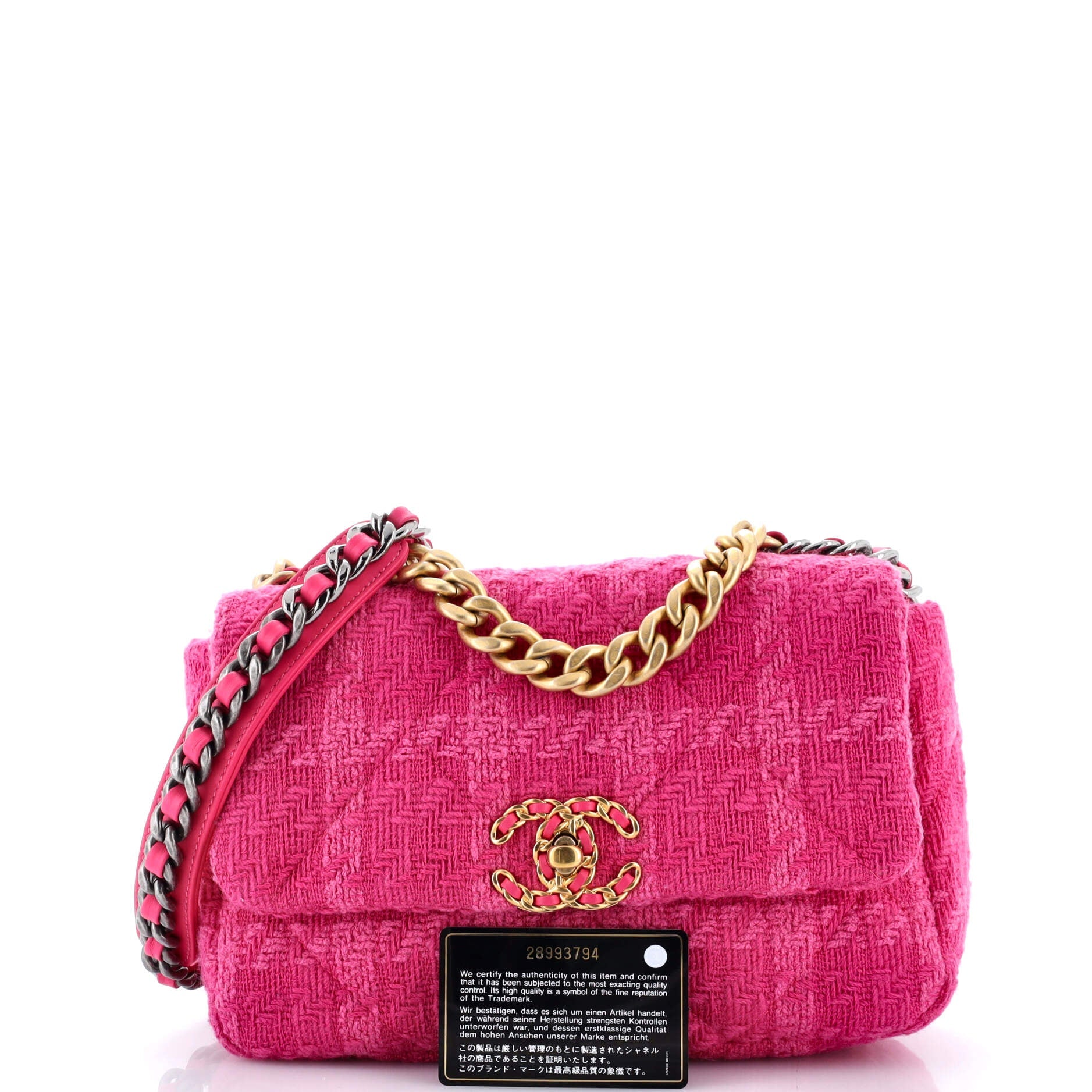 19 Flap Bag Quilted Tweed Medium