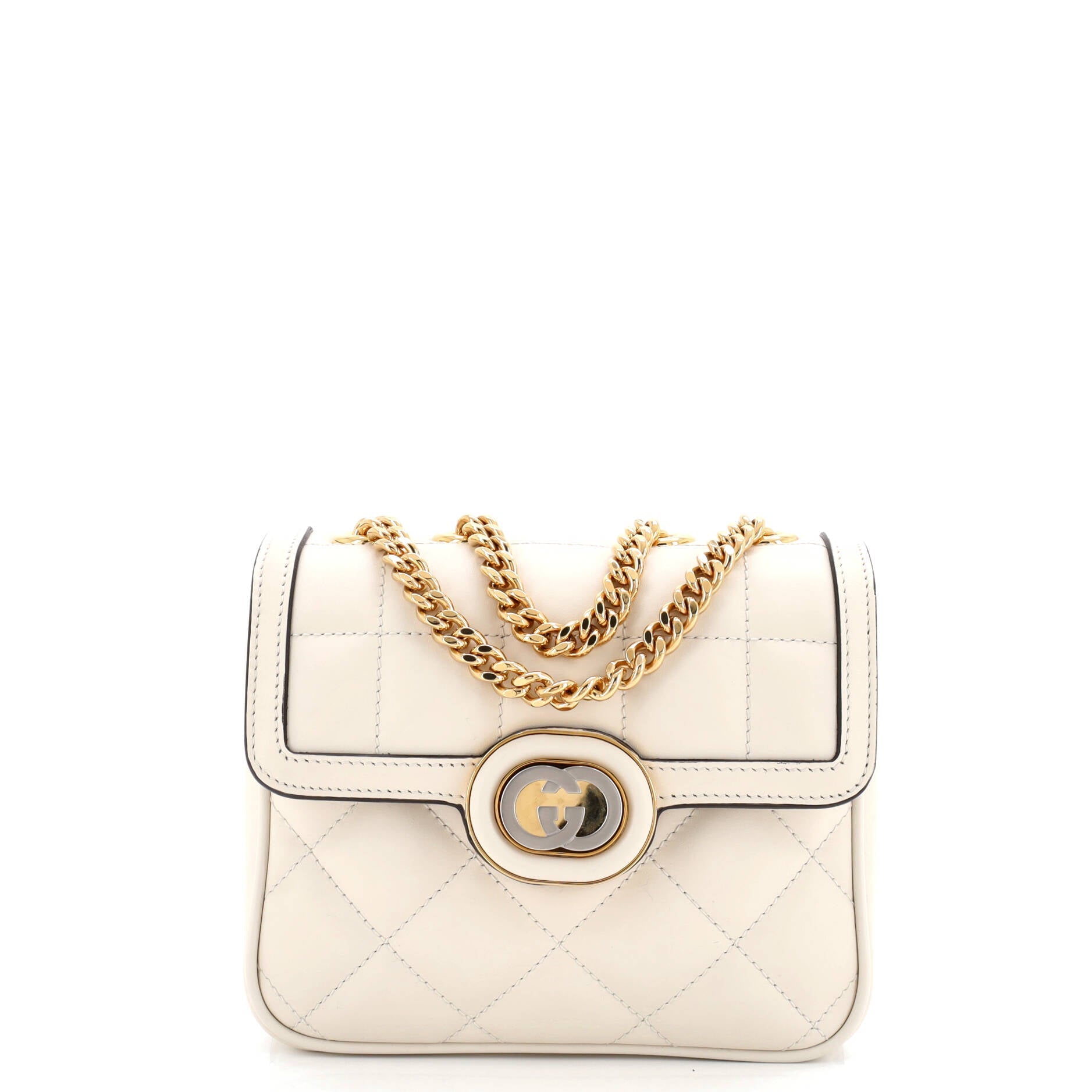 Deco Chain Flap Bag Mixed Matelasse Leather Mini