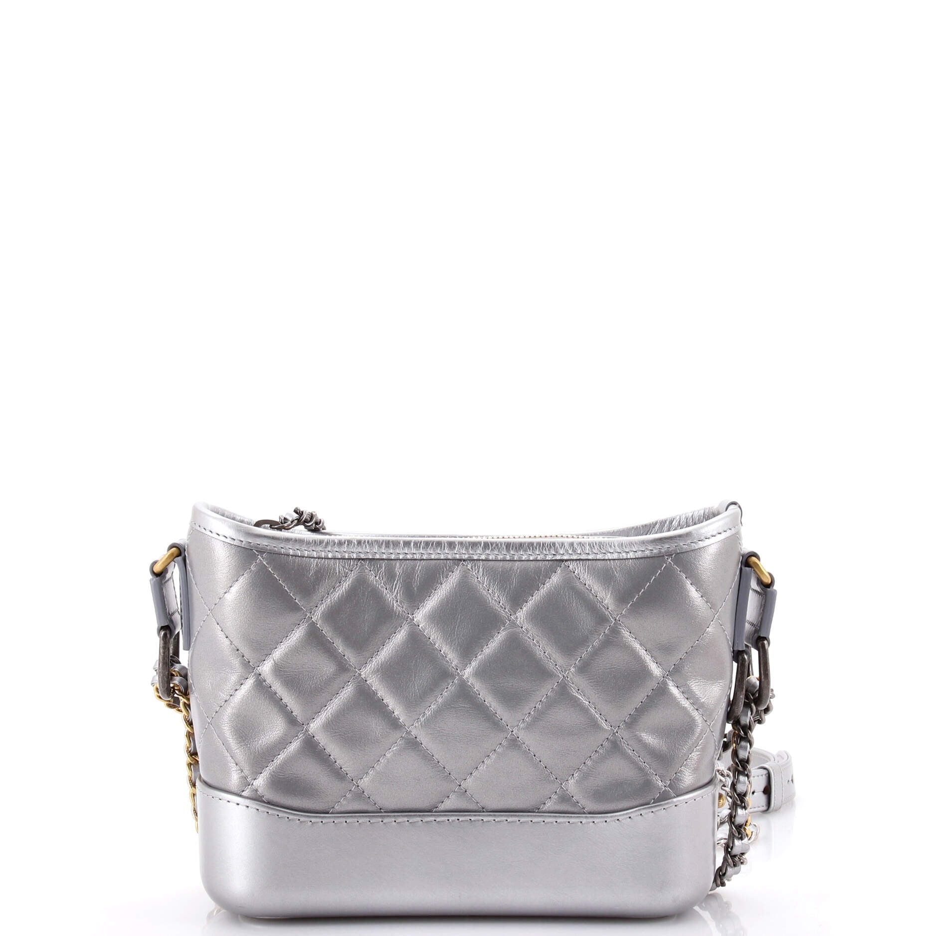 Gabrielle Hobo Quilted Metallic Aged Calfskin Small