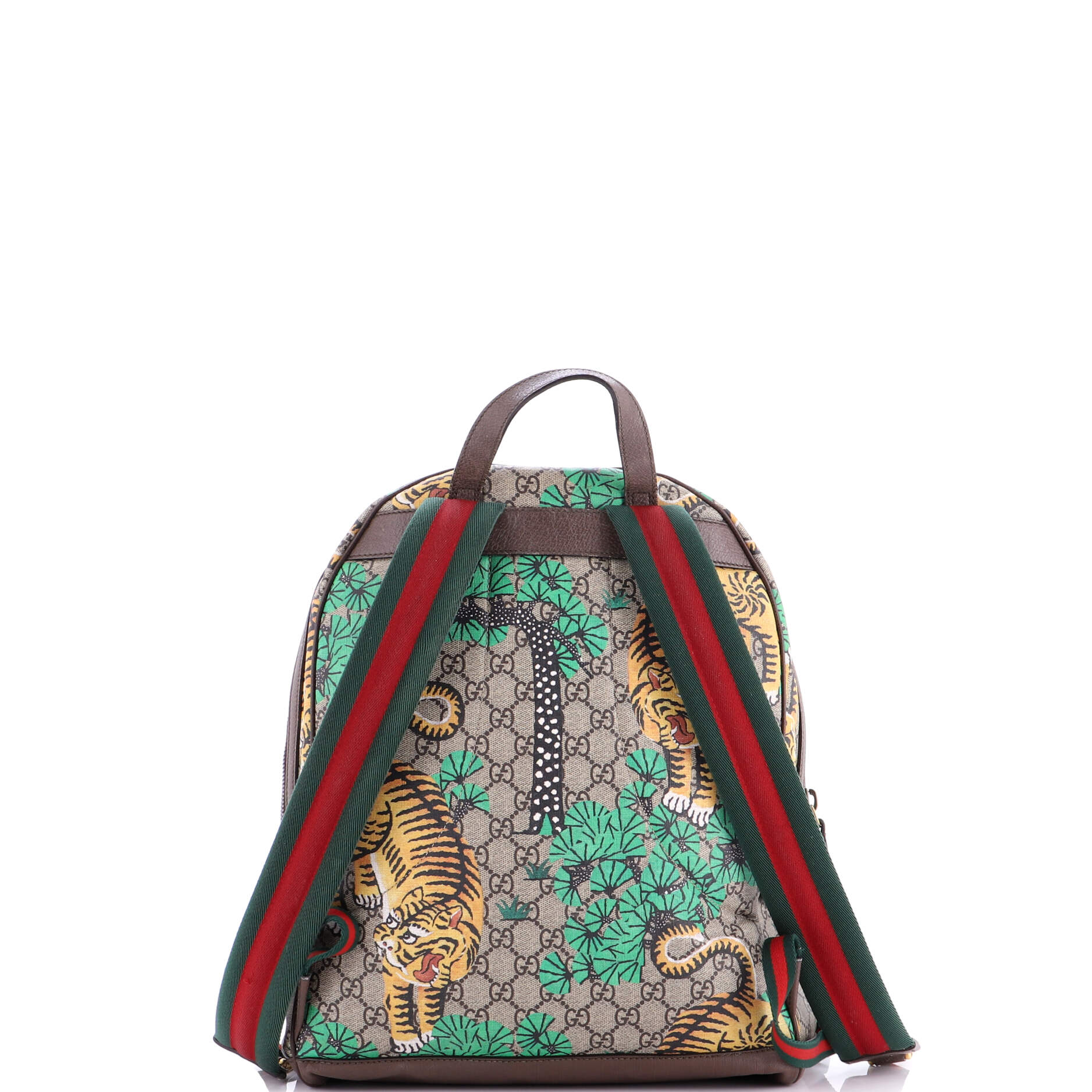 Zip Pocket Backpack Bengal Print GG Coated Canvas Medium