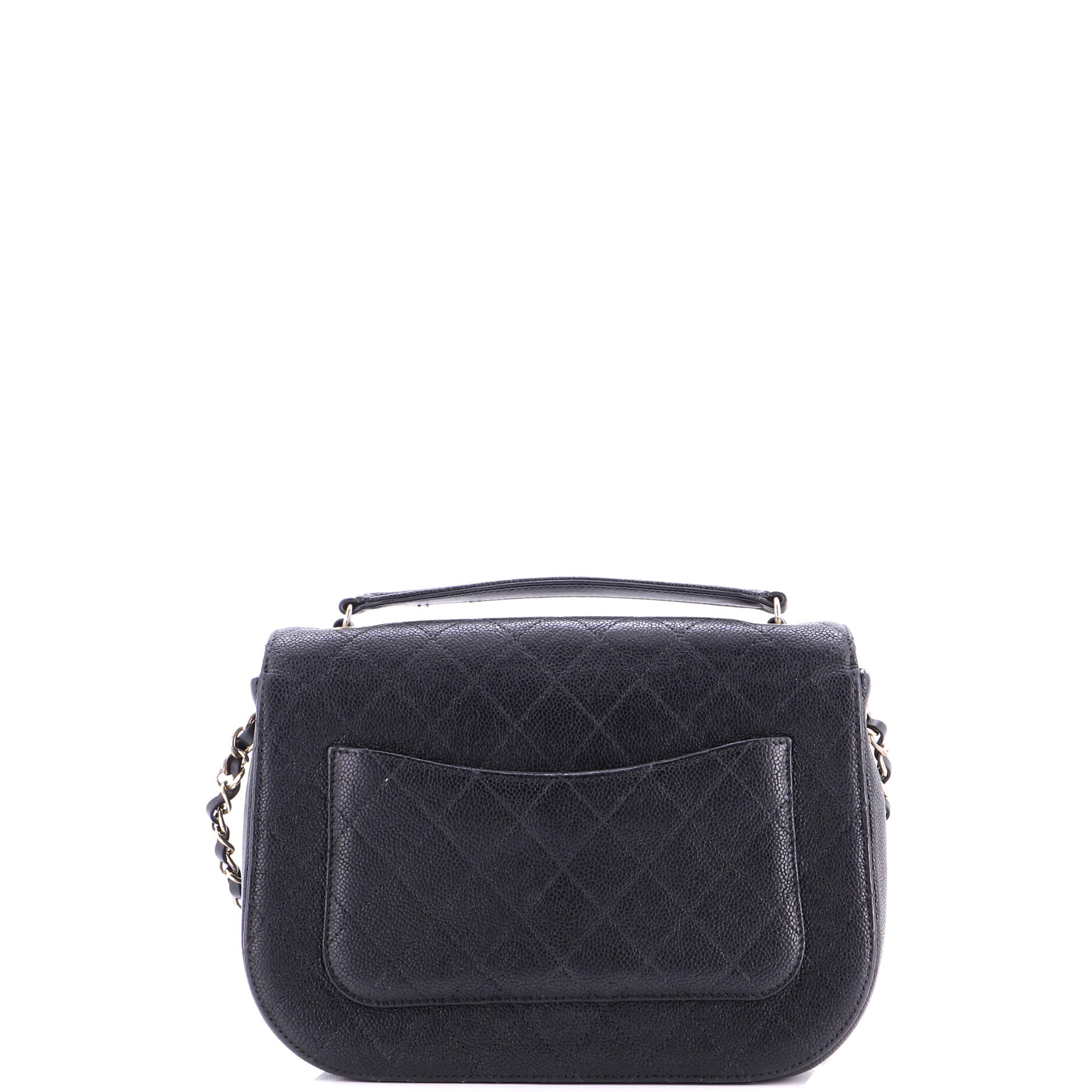 Thread Around Flap Bag Quilted Caviar Medium
