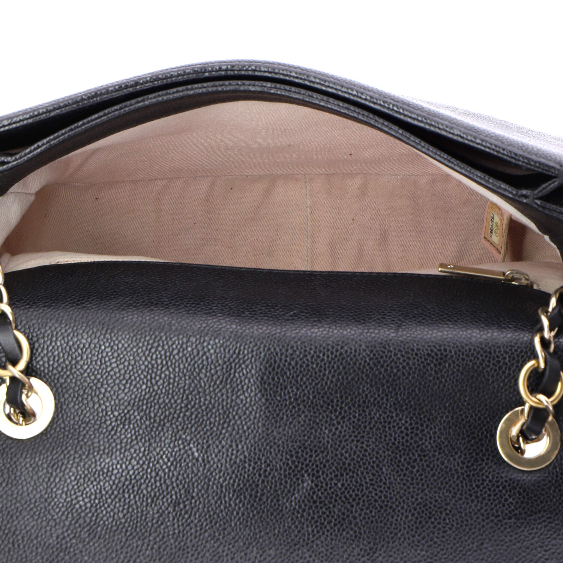 Thread Around Flap Bag Quilted Caviar Medium