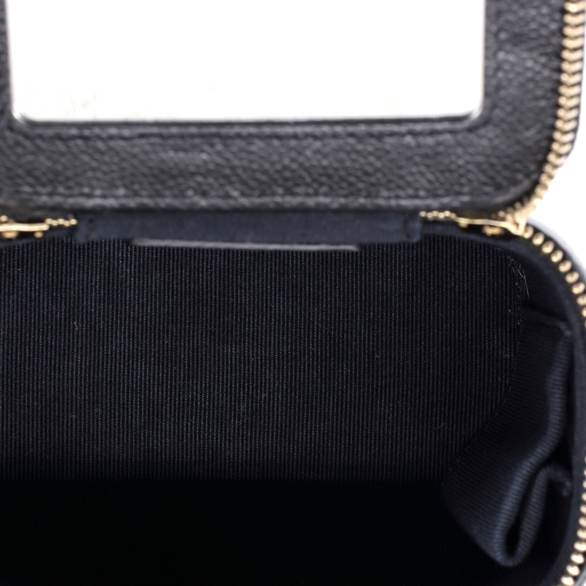 Tiny CC Link Vanity Case with Chain Quilted Caviar Mini