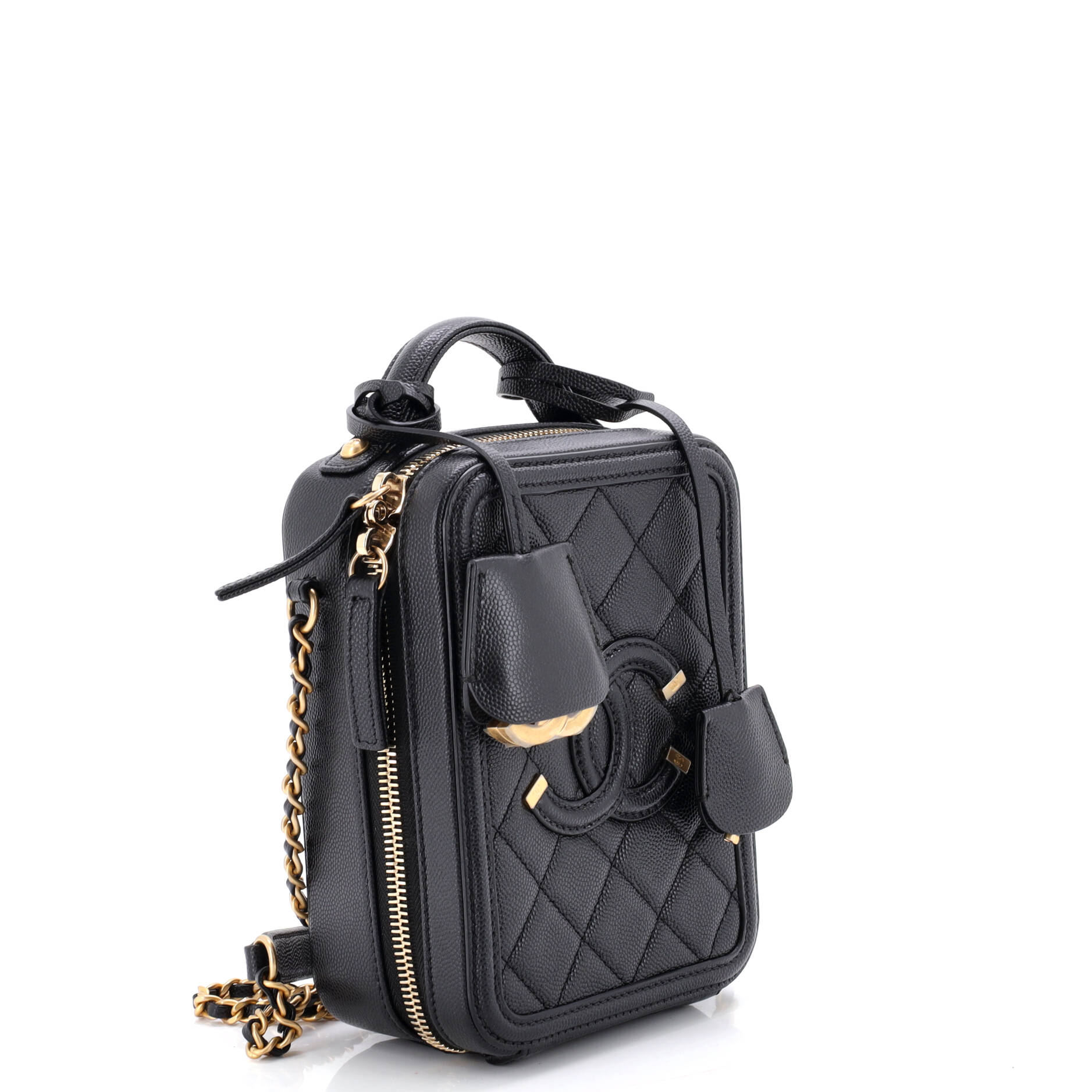Filigree Vertical Vanity Case Quilted Caviar