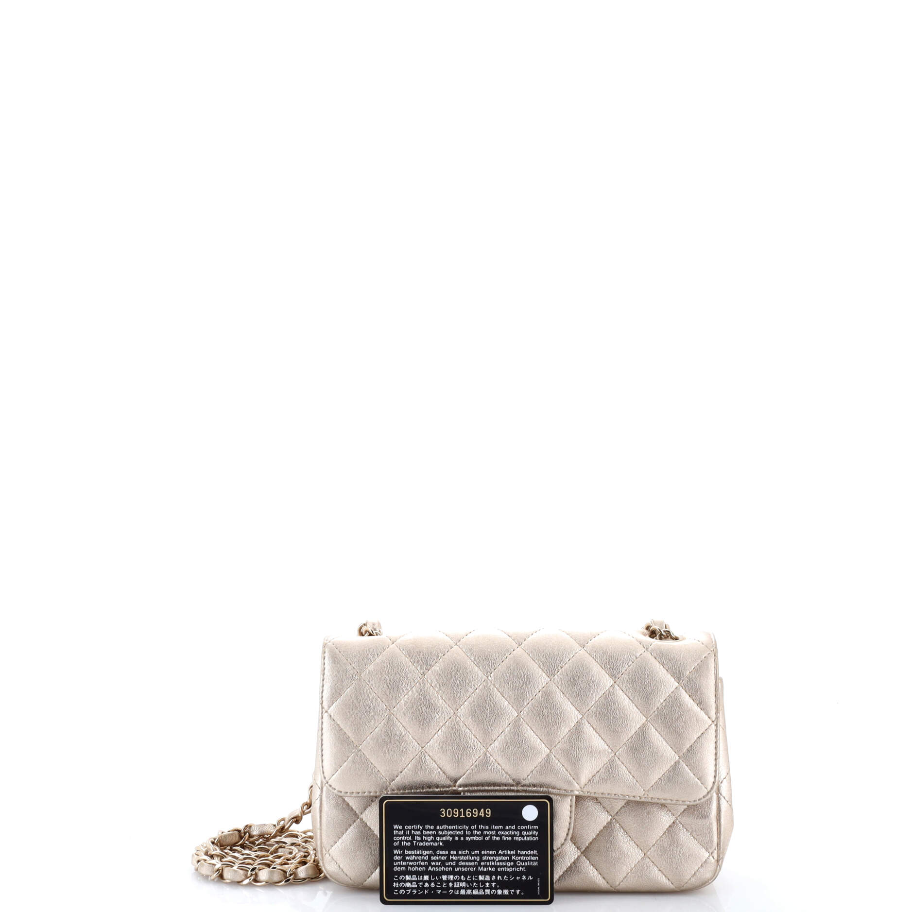 Classic Single Flap Bag Quilted Metallic Lambskin Mini