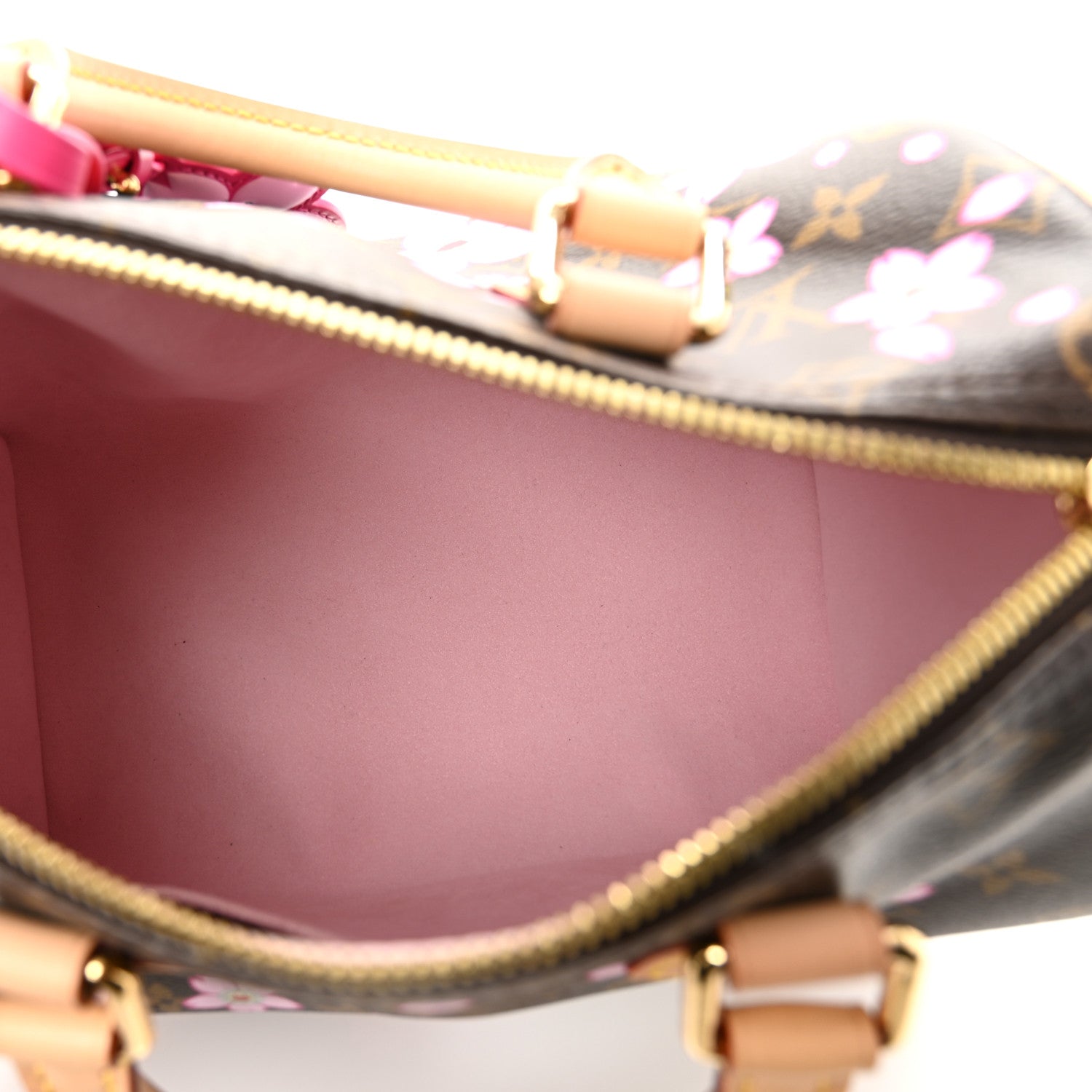 LV X TM Monogram Cherry Blossom Speedy Bandouliere 25 Sakura Brown