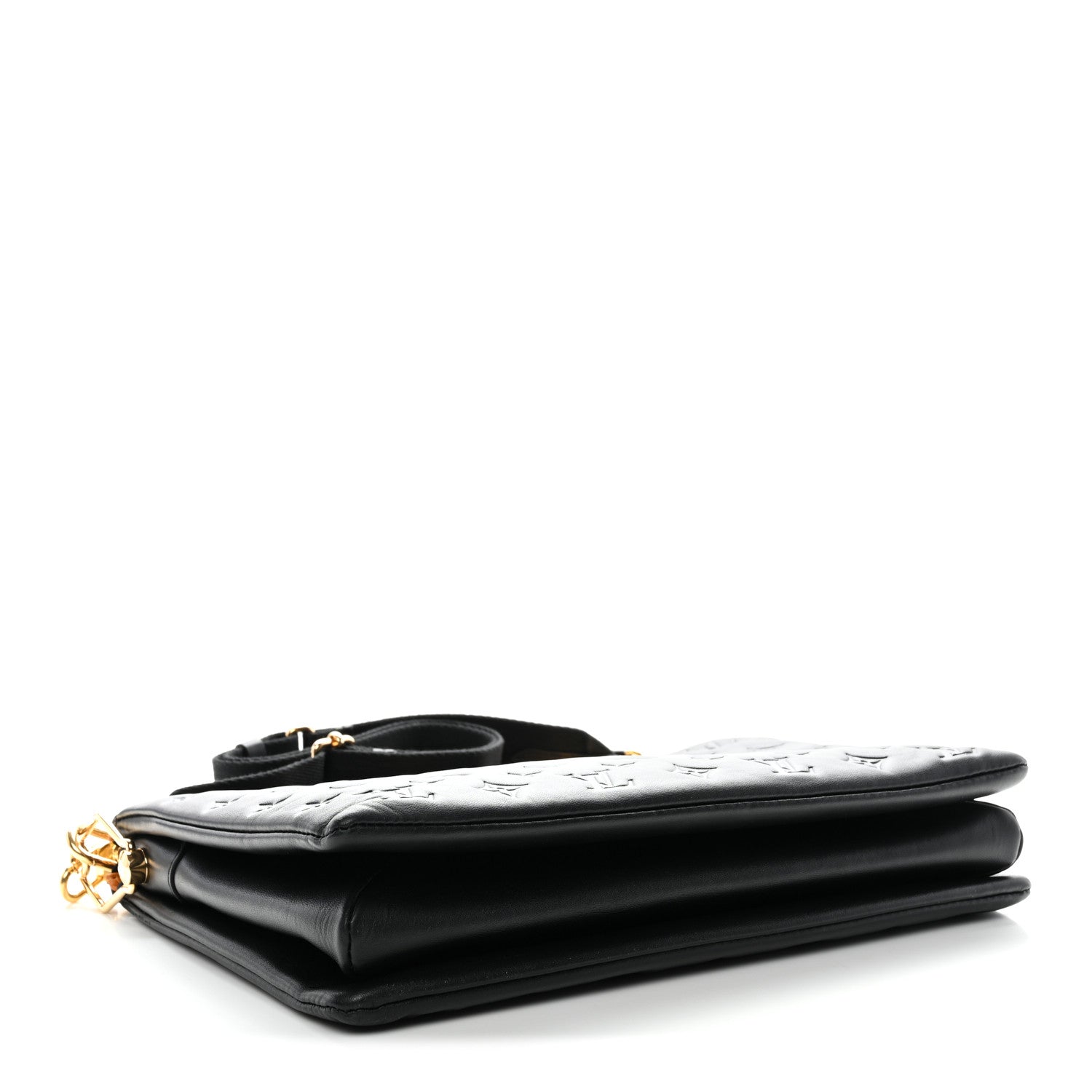 Lambskin Embossed Monogram Coussin MM Black