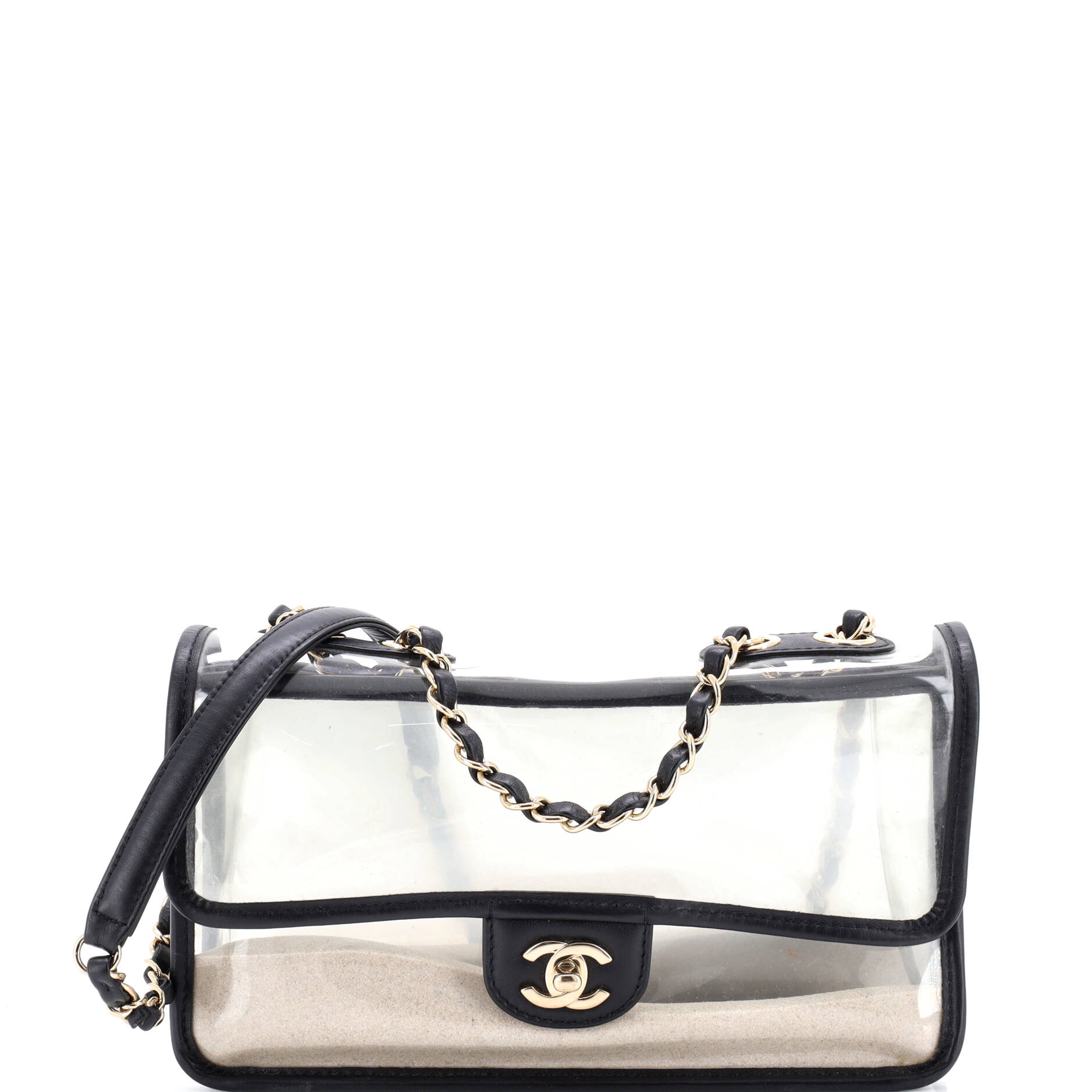 Sand By The Sea Flap Bag PVC with Lambskin Medium