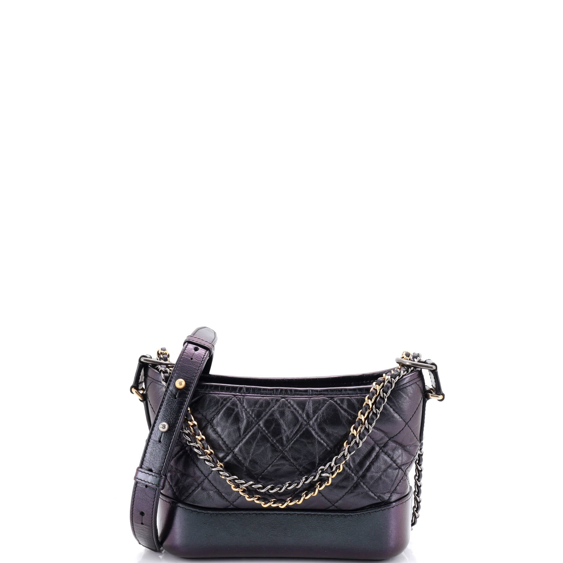 Gabrielle Hobo Quilted Iridescent Lambskin Small