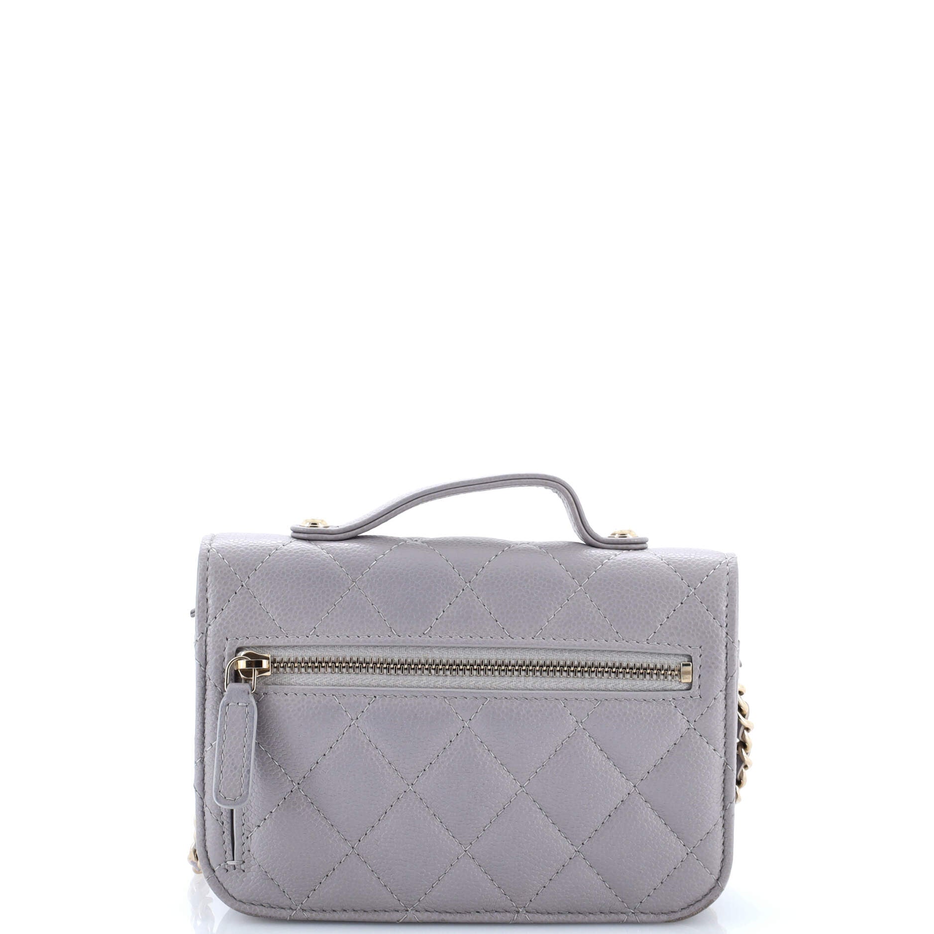 Business Affinity Flap Clutch with Chain Quilted Caviar